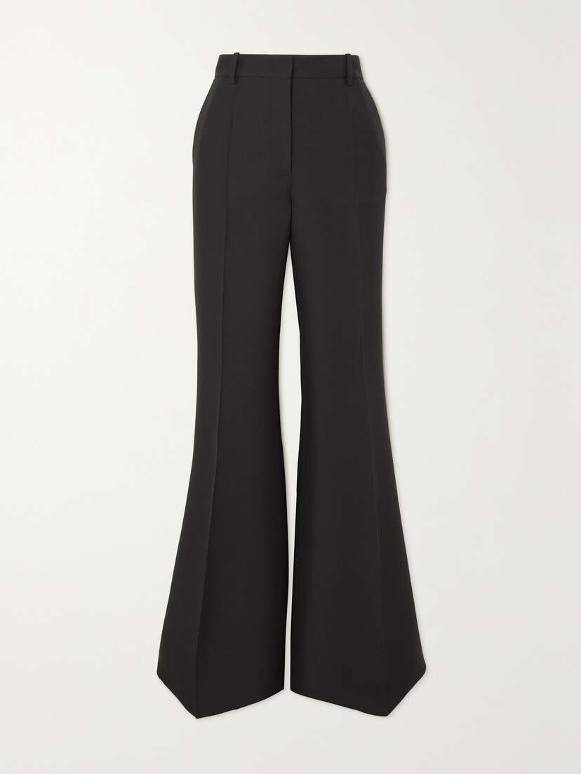 Valentino Garavani Wool And Silk-blend Crepe Wide-leg Pants