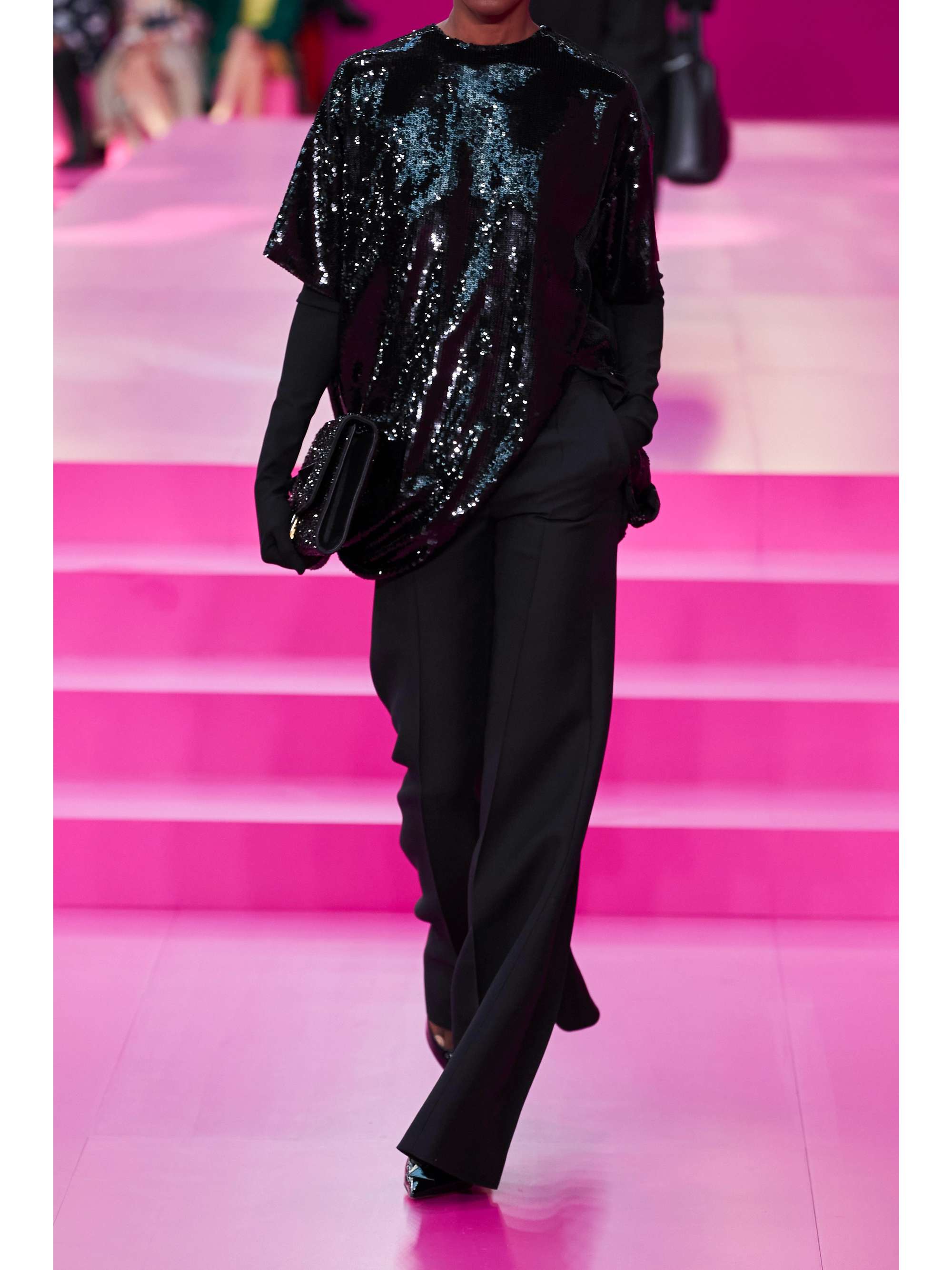 VALENTINO GARAVANI Wool and silk-blend crepe wide-leg pants