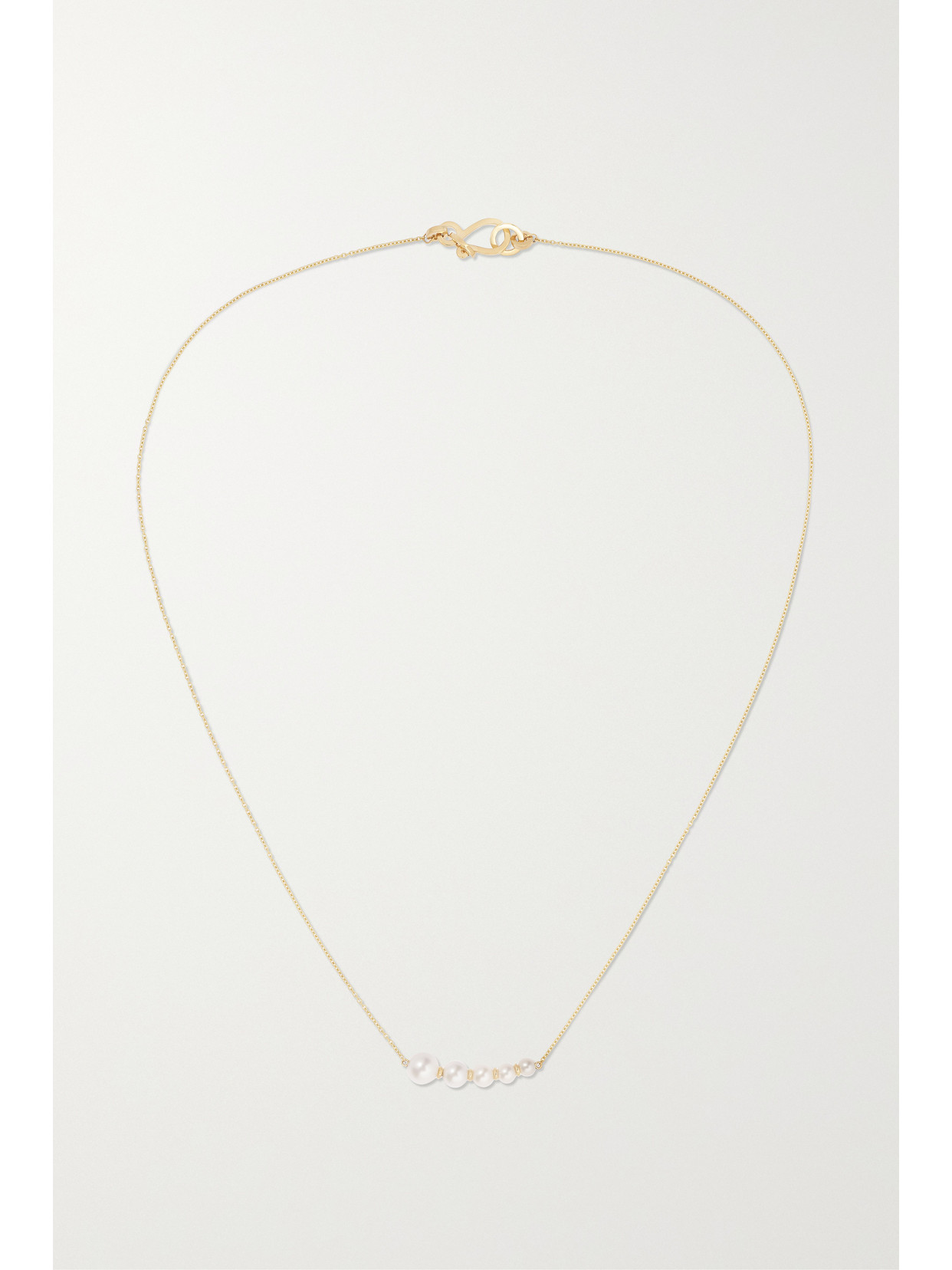 Shop Sophie Bille Brahe Lune Perle 14-karat Gold Pearl Necklace