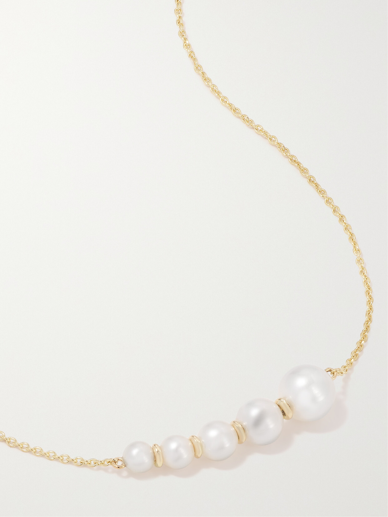 Sophie Bille Brahe Lune Perle 14-karat Gold Pearl Necklace