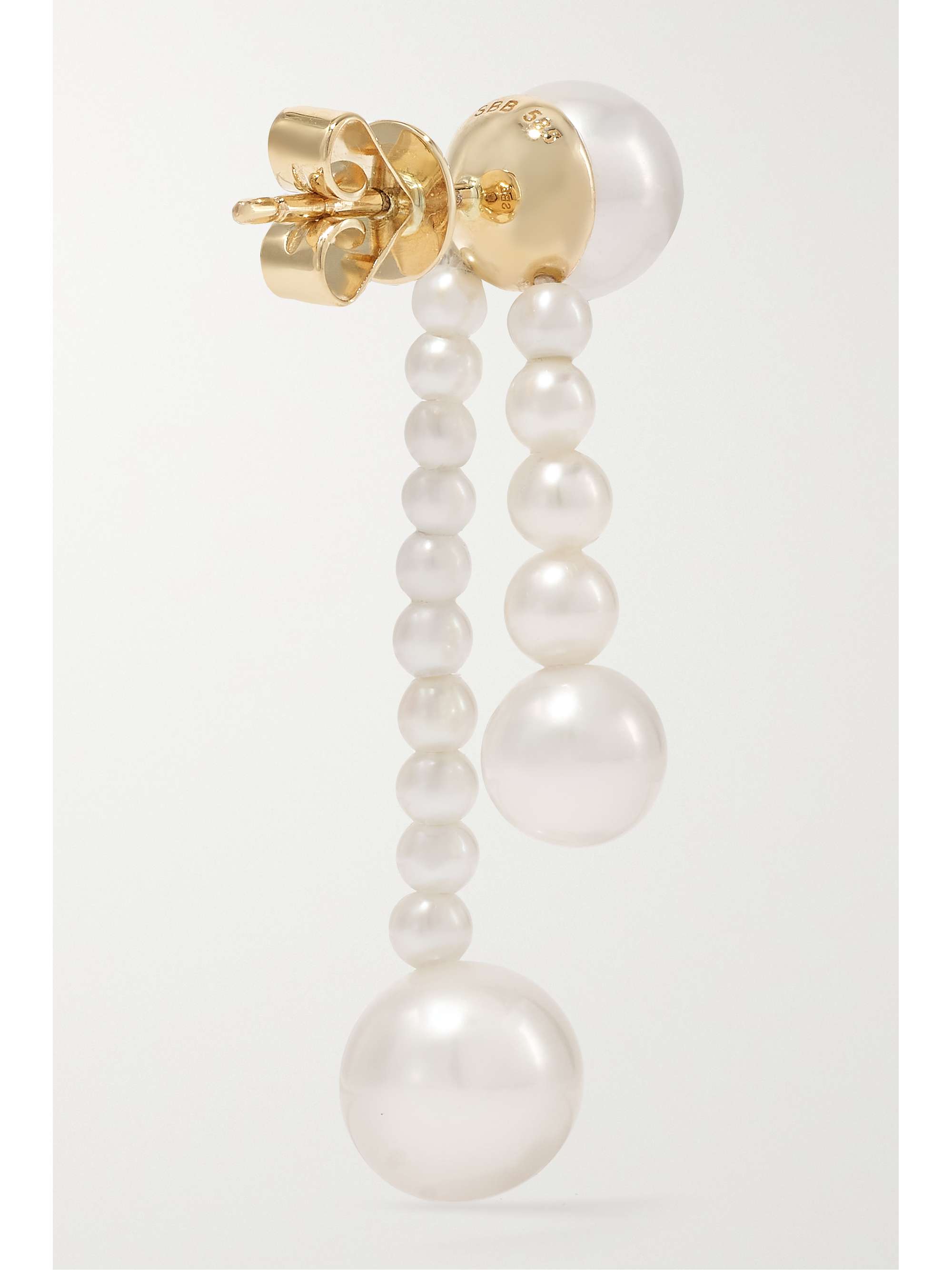SOPHIE BILLE BRAHE Ruban de Perle 14-karat gold pearl earrings