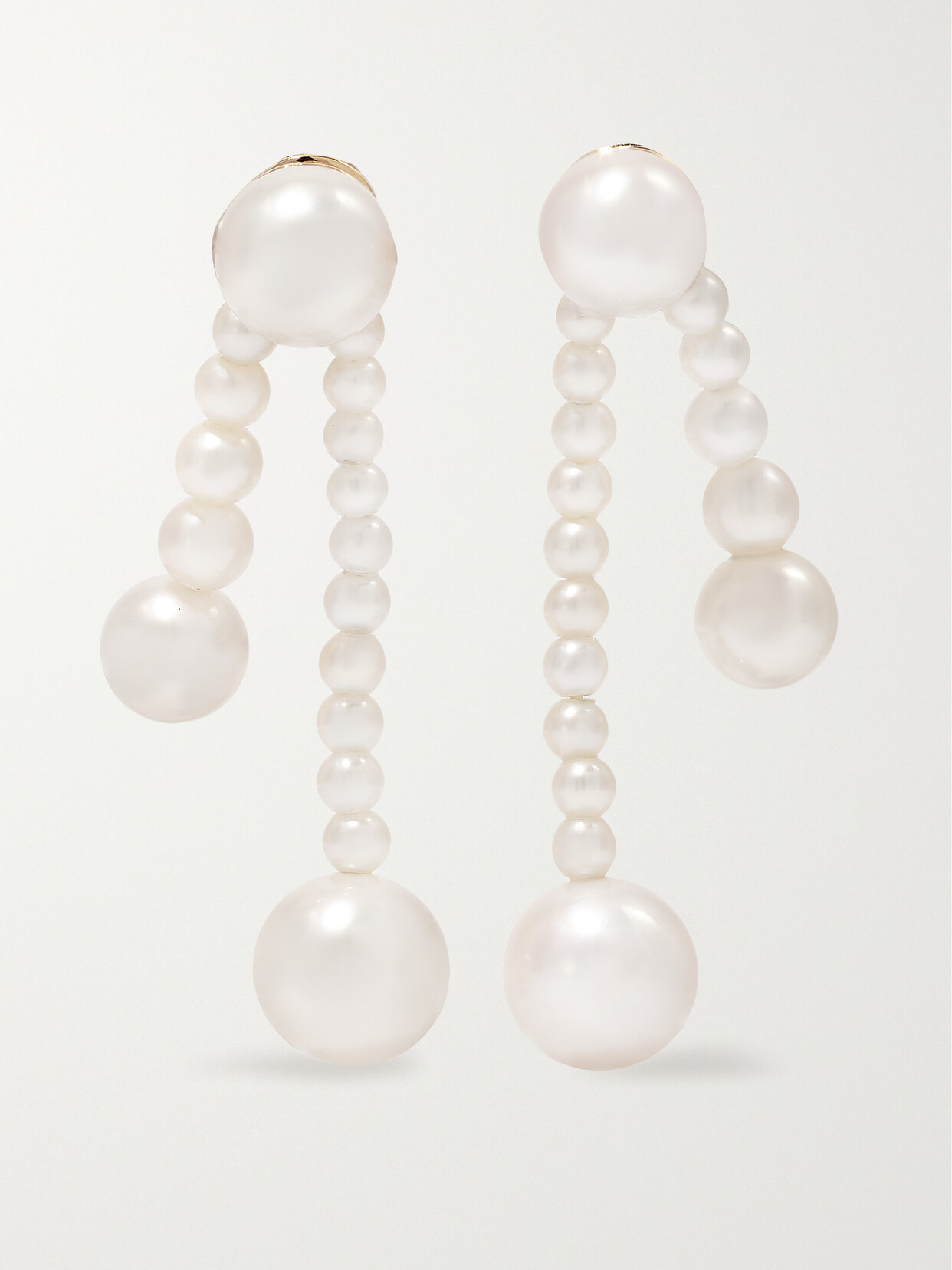 Shop Sophie Bille Brahe Ruban De Perle 14-karat Gold Pearl Earrings