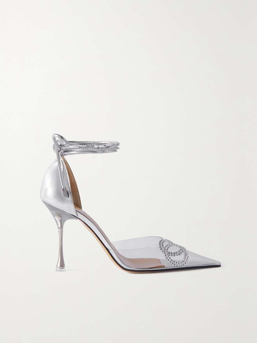 Mach & Mach Crystal-embellished Pvc And Metallic Leather Pumps
