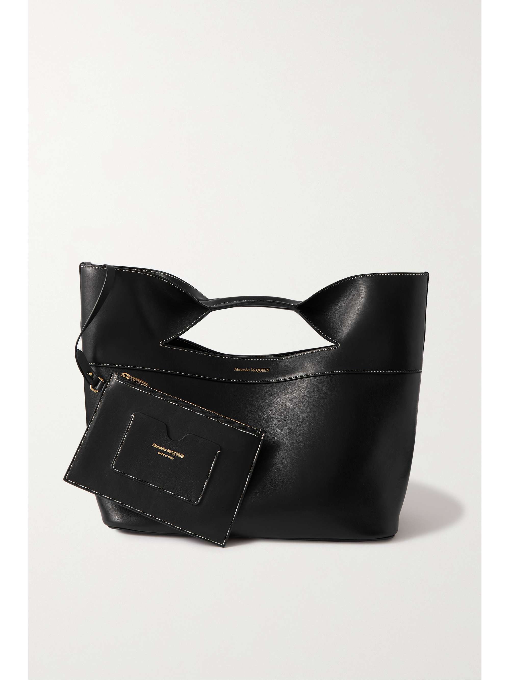 Black The Bow leather tote | ALEXANDER 