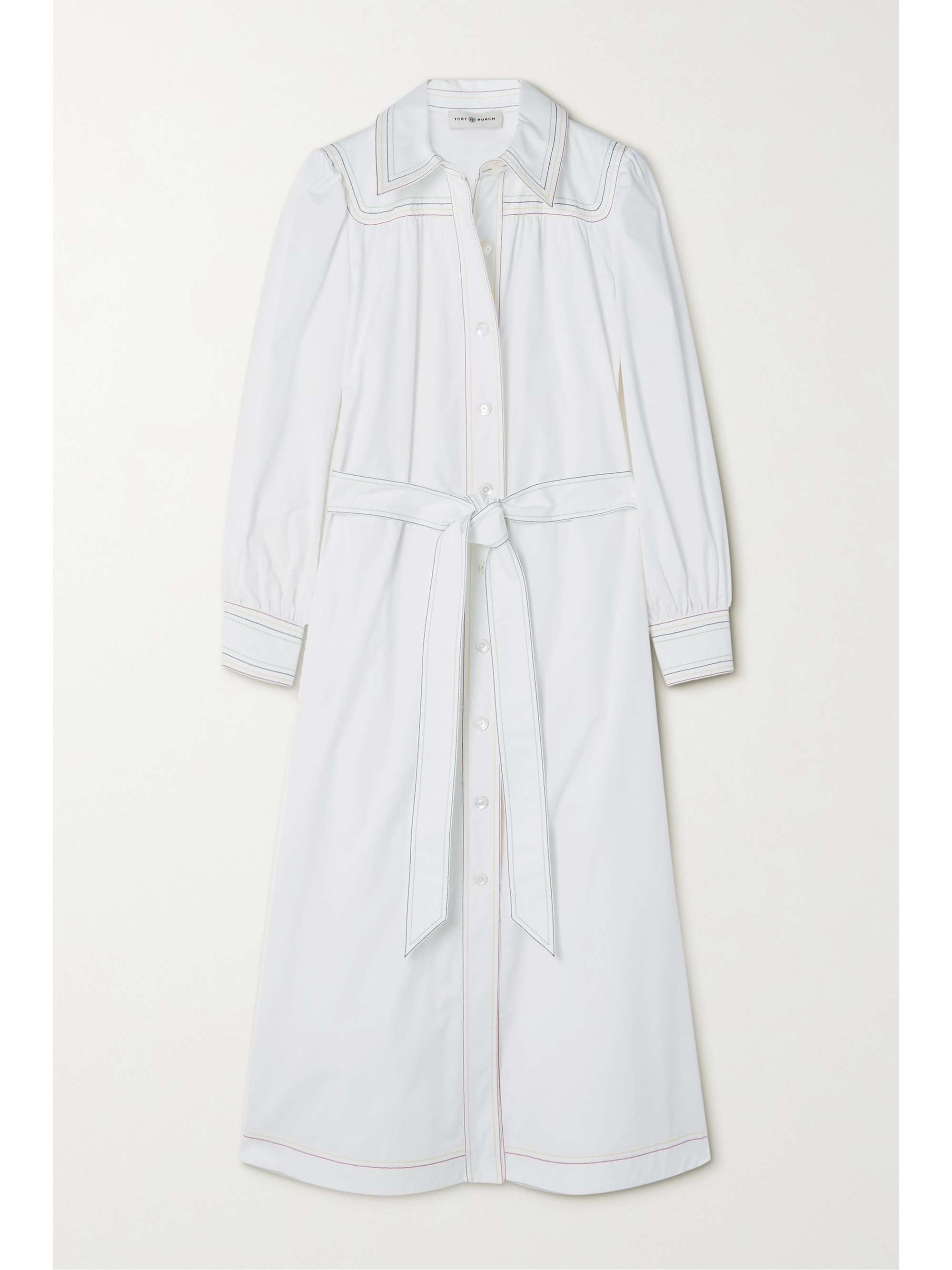 TORY BURCH Belted cotton-twill midi shirt dress | NET-A-PORTER