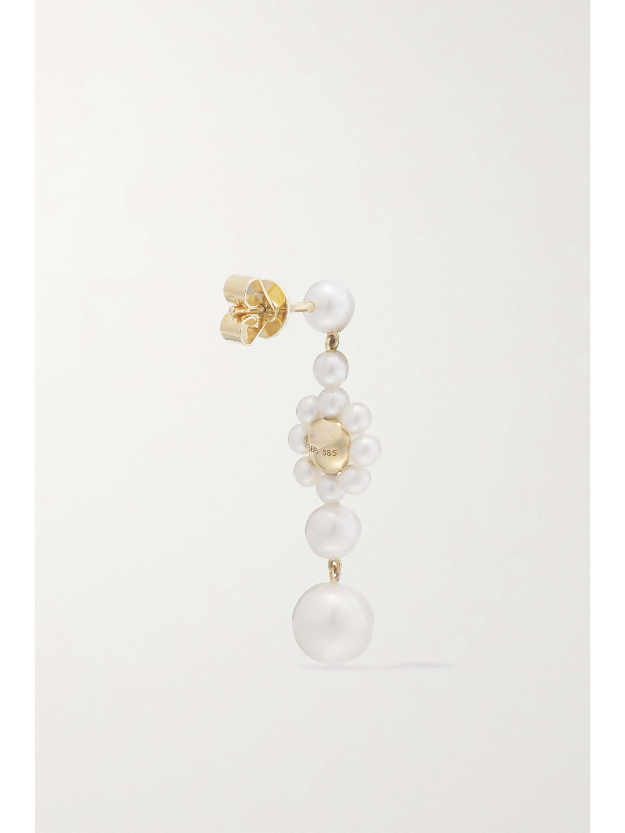 SOPHIE BILLE BRAHE Marguerite de Mariage 14-karat gold pearl earrings