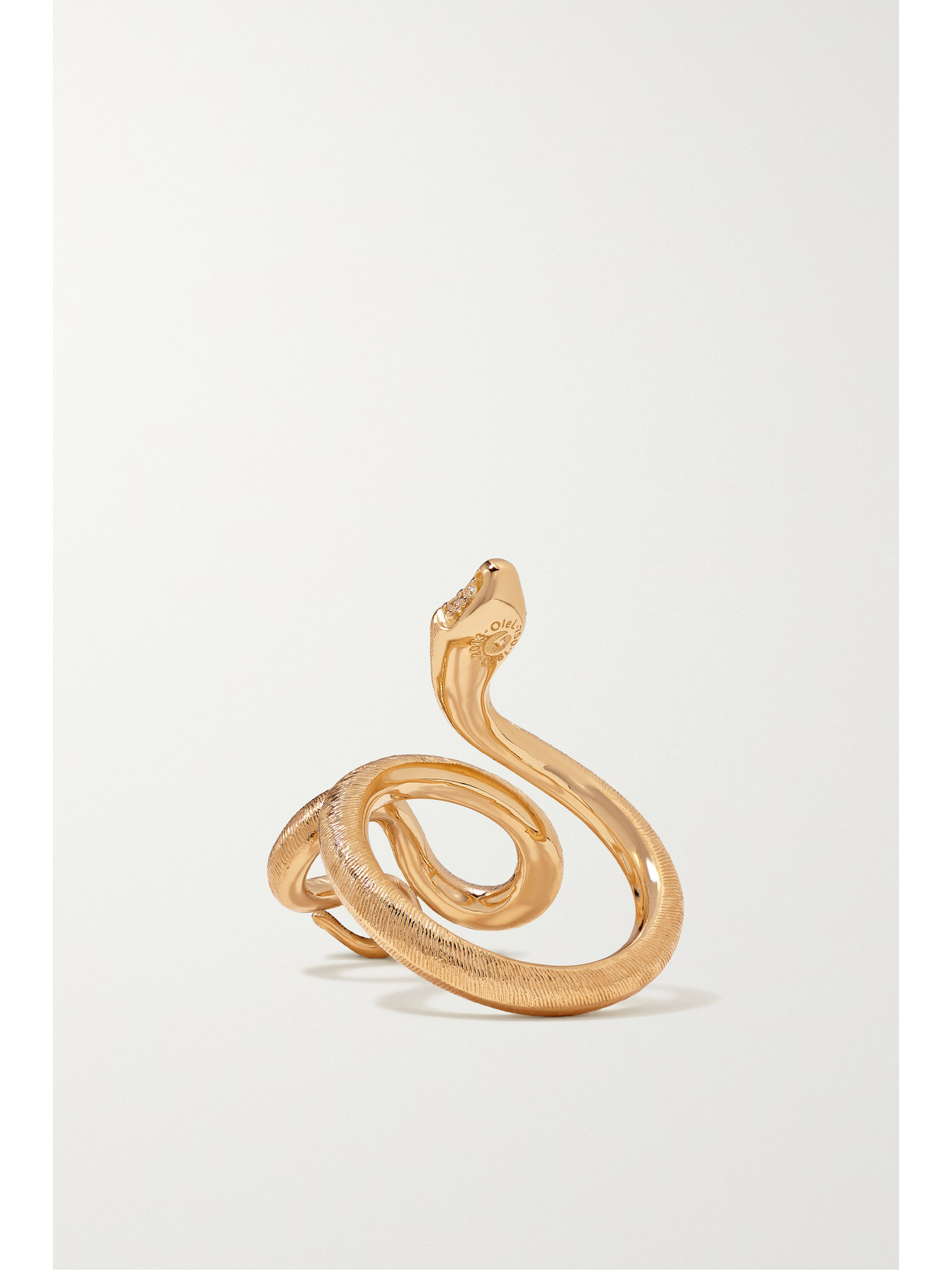 Shop Ole Lynggaard Copenhagen Snake Medium 18-karat Gold Diamond Ring