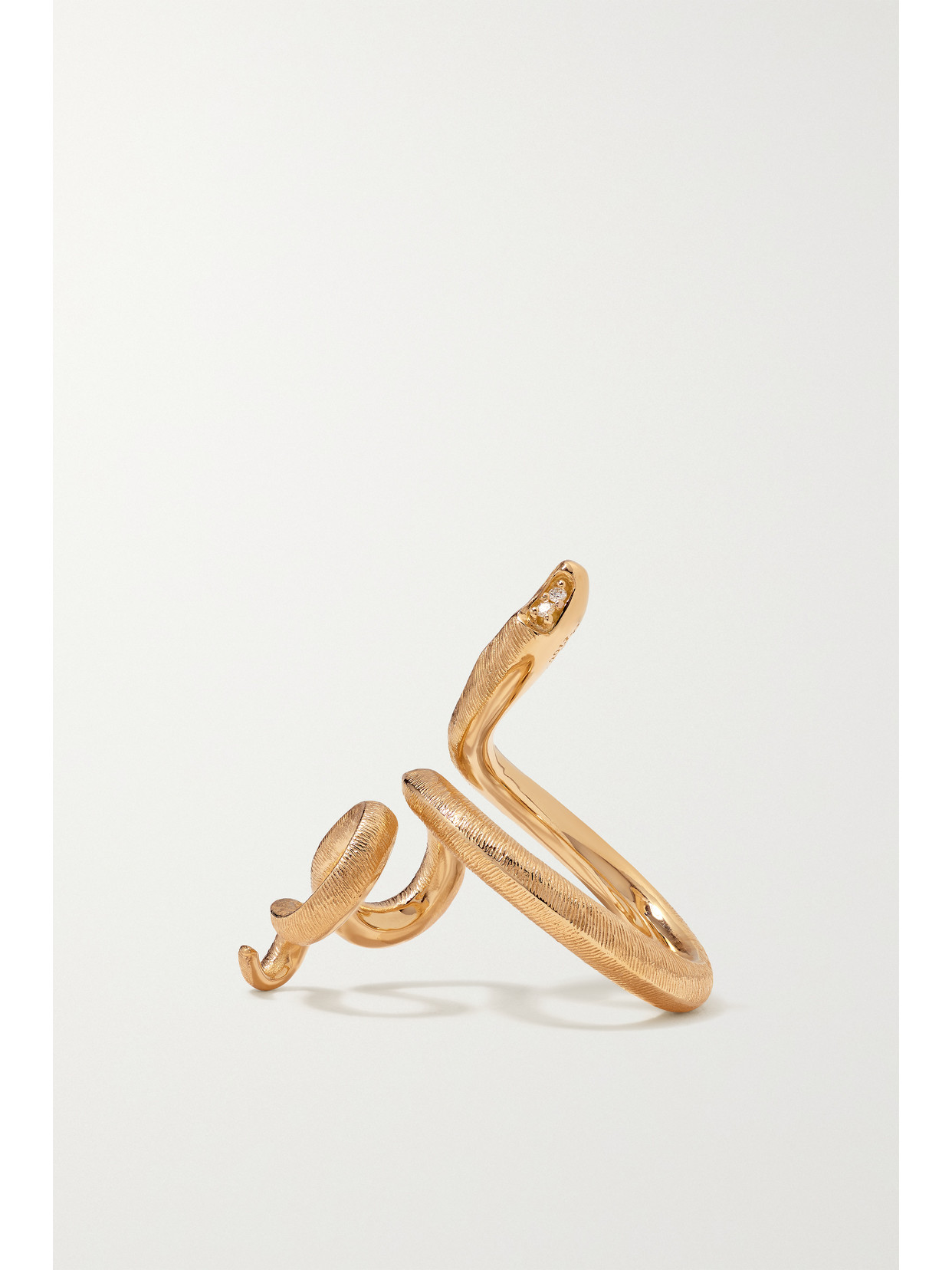 Shop Ole Lynggaard Copenhagen Snake Medium 18-karat Gold Diamond Ring