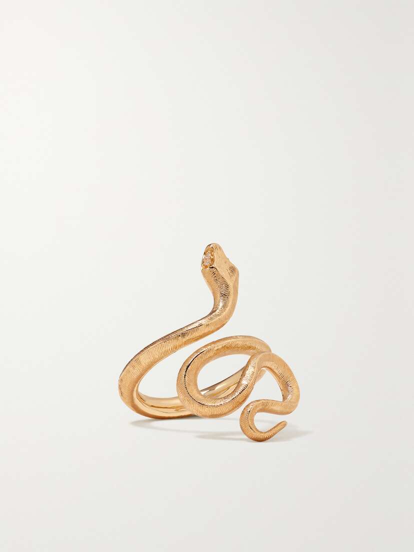 OLE LYNGGAARD COPENHAGEN Snake Medium 18-karat Gold Diamond Ring
