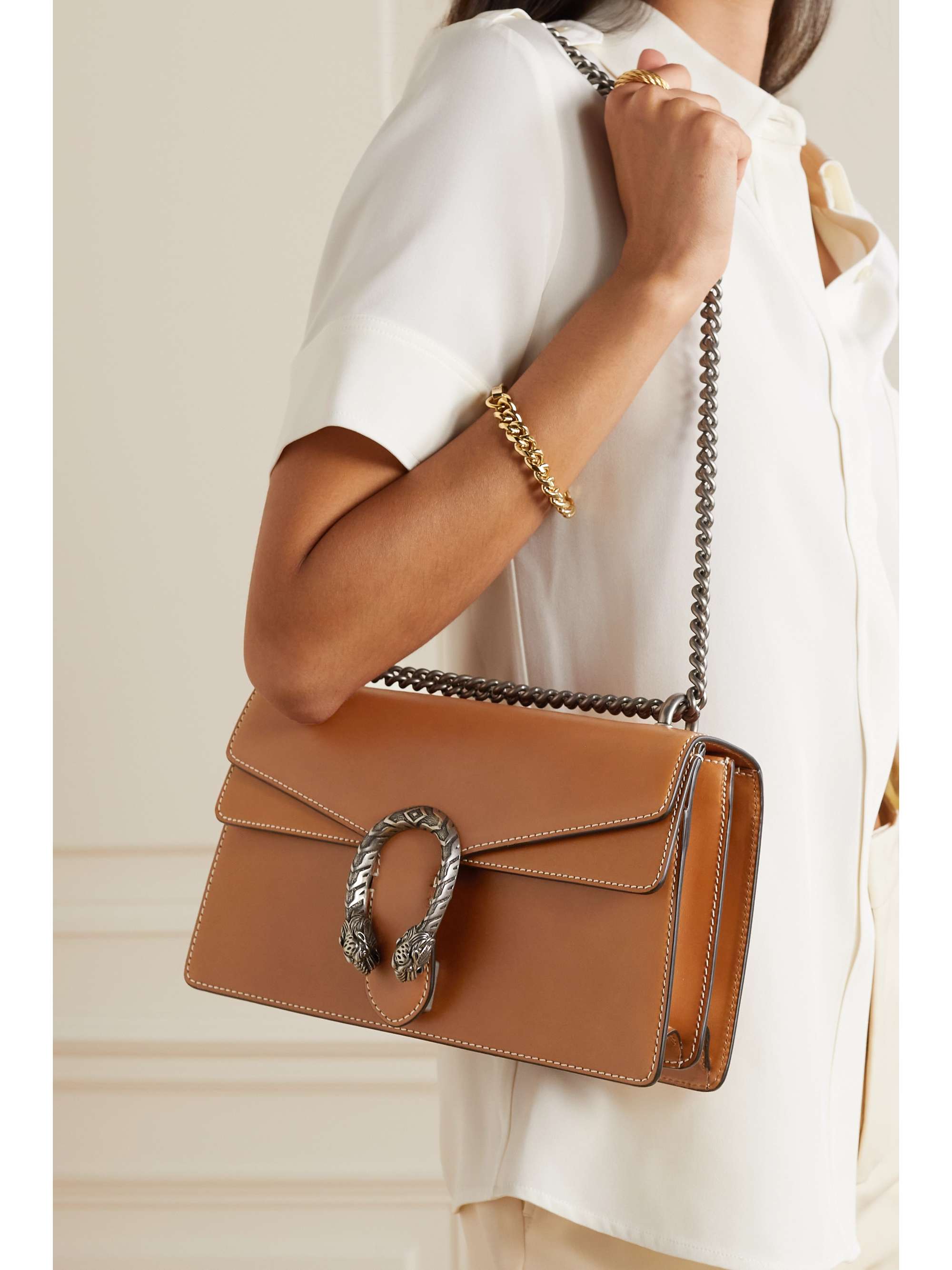 GUCCI Dionysus embellished leather shoulder bag