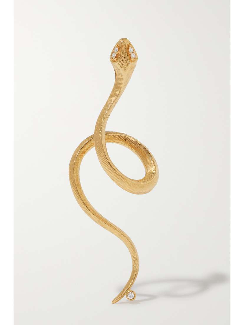 OLE LYNGGAARD COPENHAGEN Snakes 18-karat Gold Diamond Earring