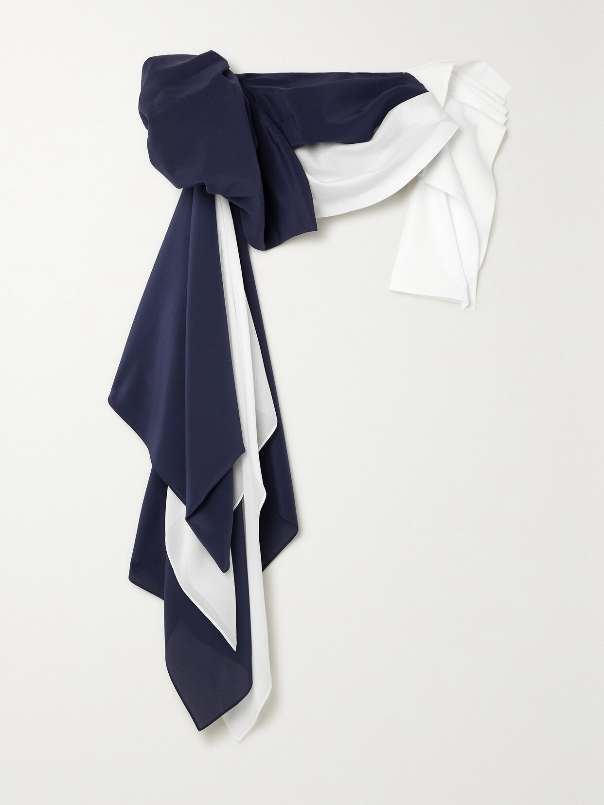 Loewe Draped Silk Peplum Belt In Blue