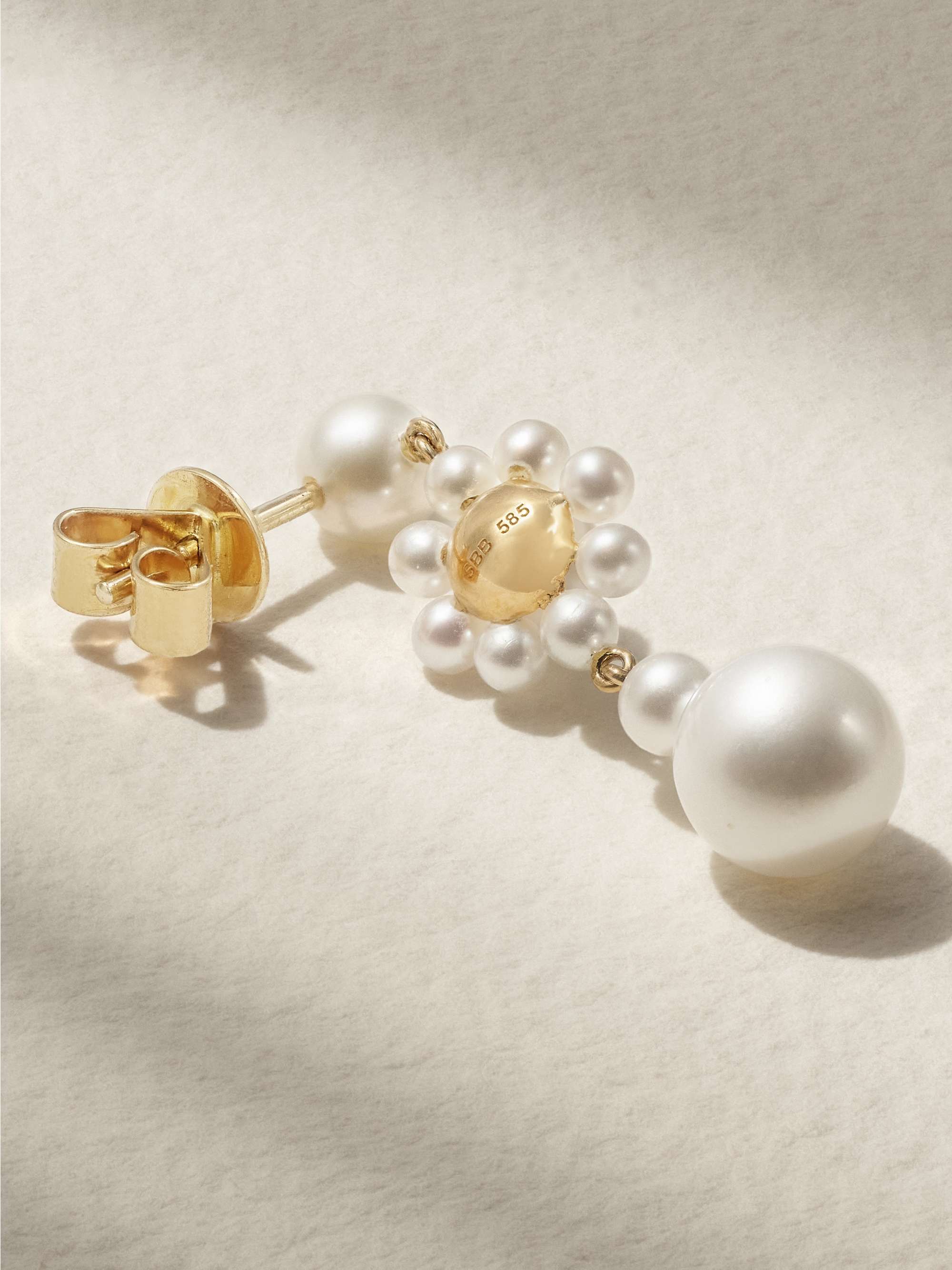 SOPHIE BILLE BRAHE Petite Marguerite de Mariage 14-karat gold pearl single earring