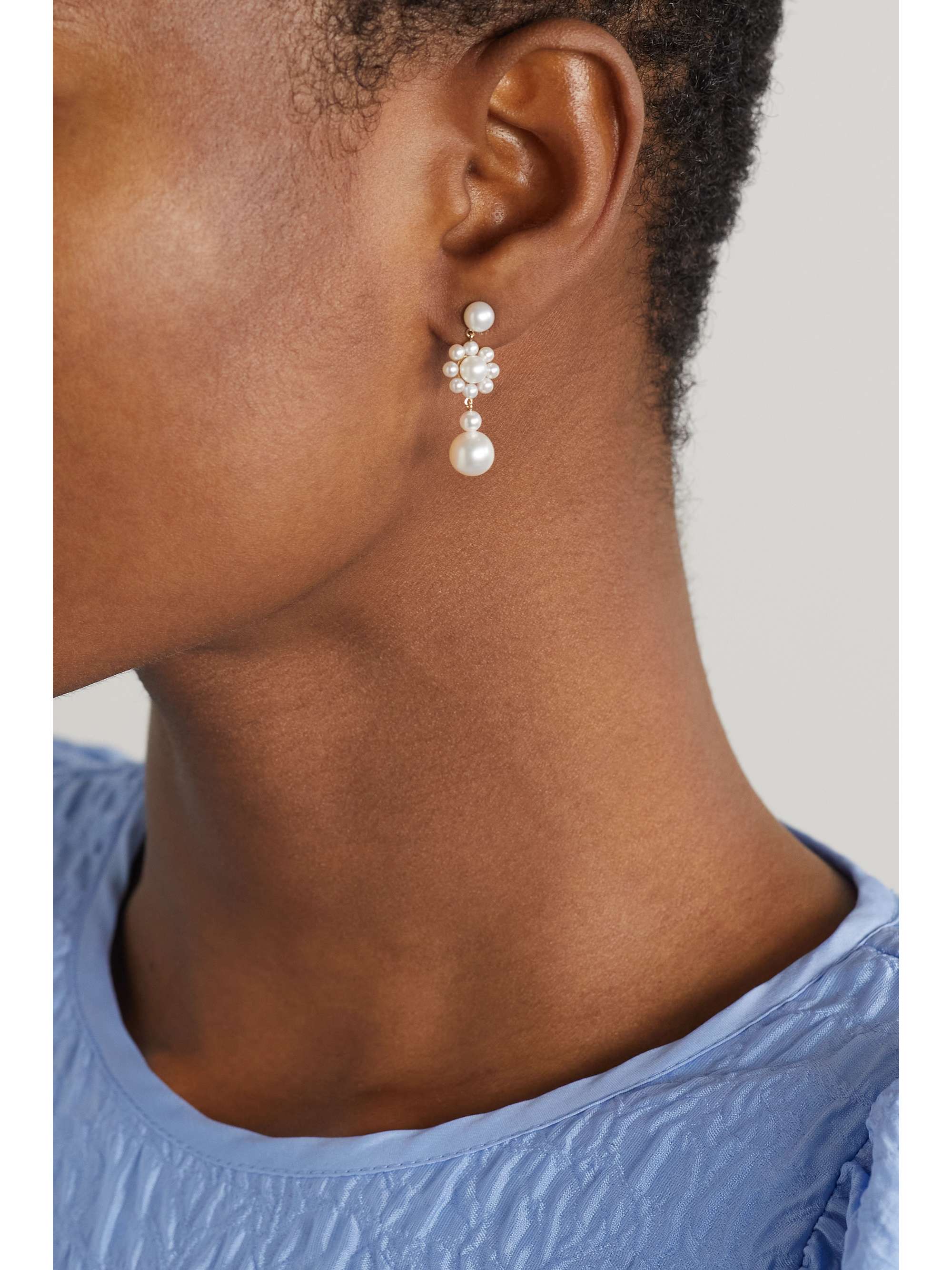 SOPHIE BILLE BRAHE Petite Marguerite de Mariage 14-karat gold pearl single earring