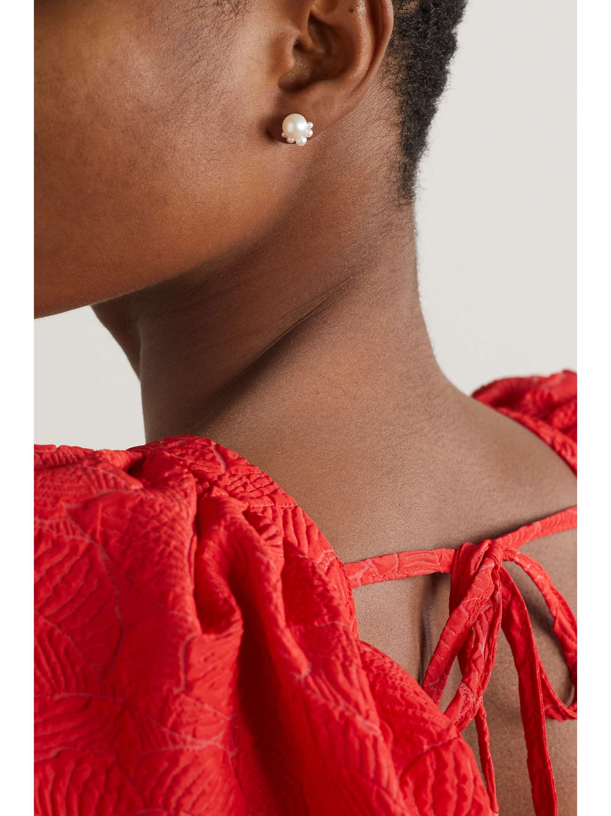 SOPHIE BILLE BRAHE Mariage 14-karat gold pearl single earring