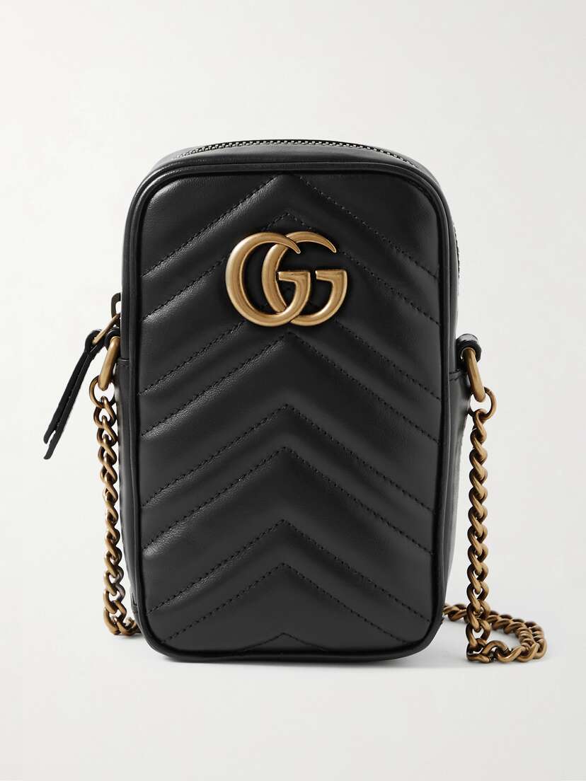 Gucci Gg Marmont Mini Quilted Leather Pouch