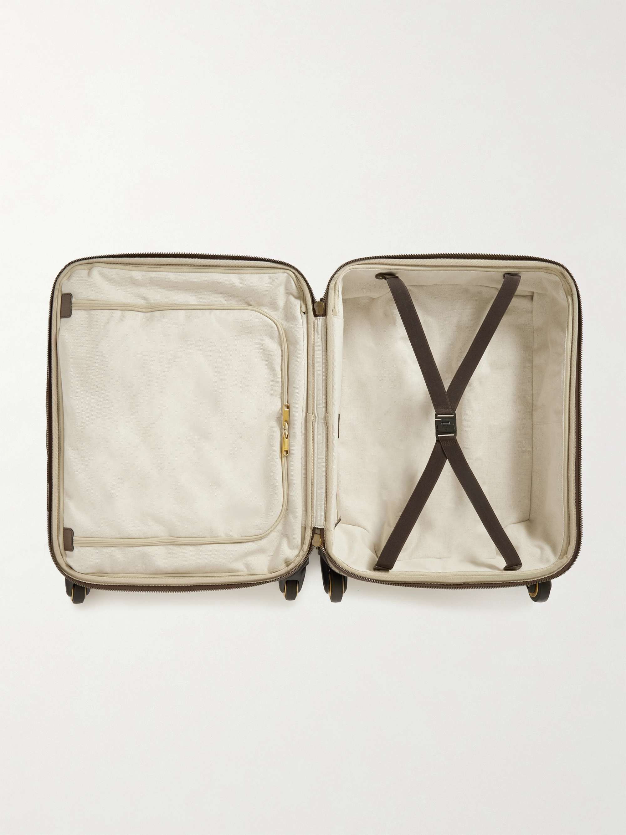 GUCCI Savoy leather-trimmed printed coated-canvas suitcase