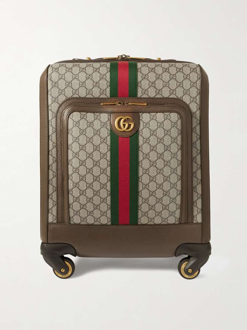 Gucci Savoy Leather-trimmed Printed Coated-canvas Suitcase