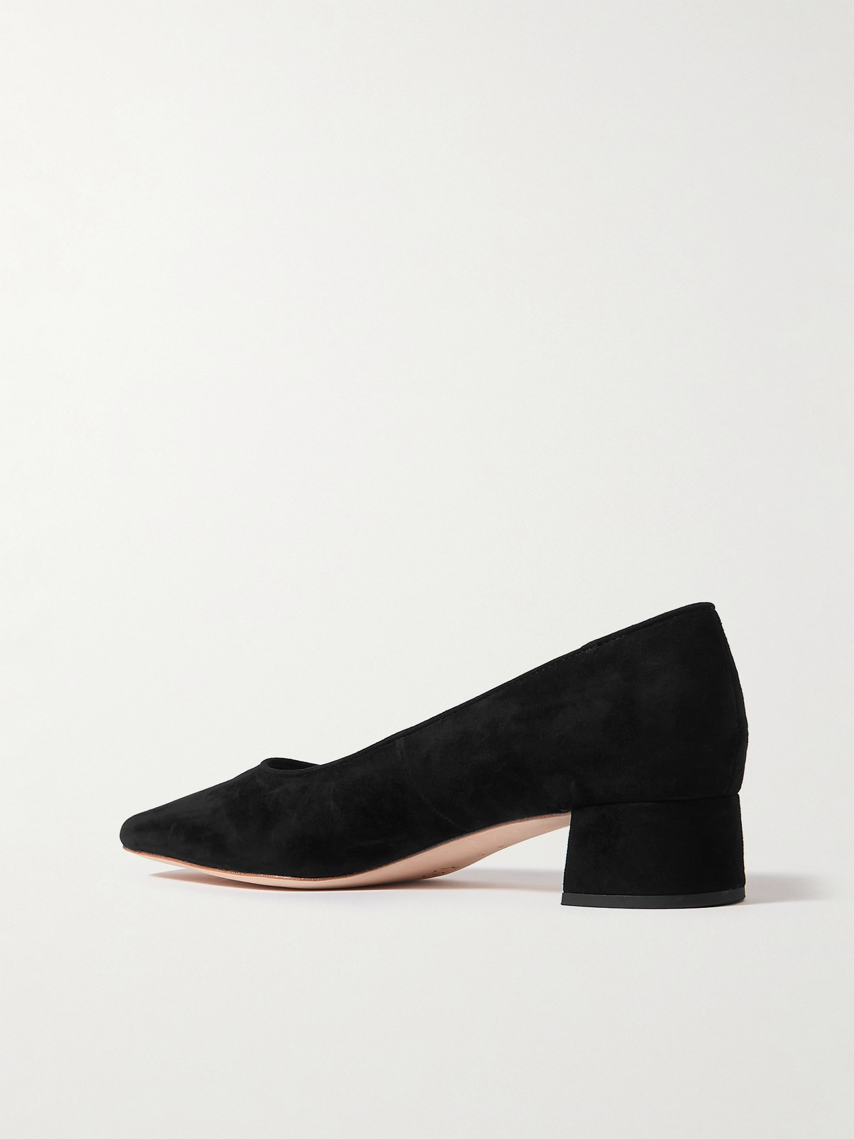 Loeffler Randall Nerine Square Toe Mid Heel Pump In Black In Black