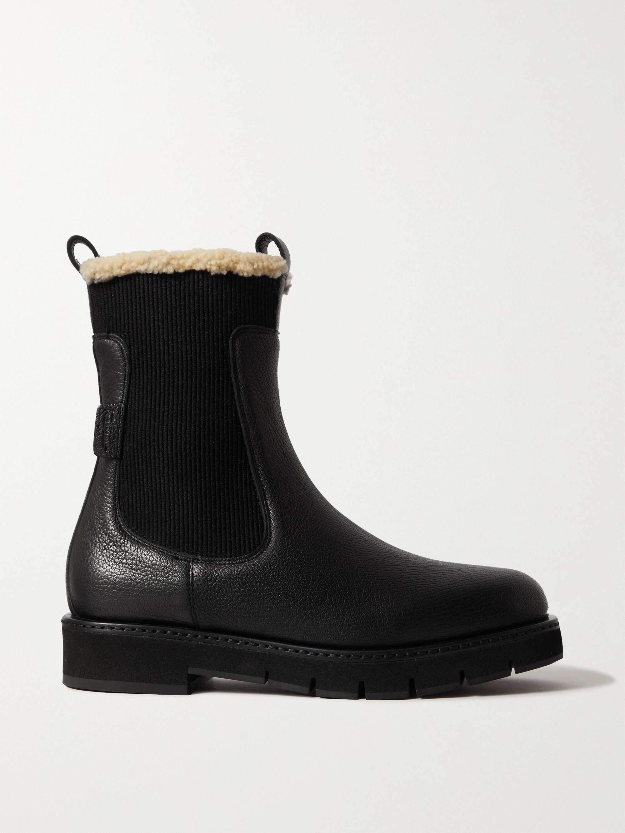 Salvatore Ferragamo - shearling-lined Leather Ankle Boots - Black - US11 - Net A Porter