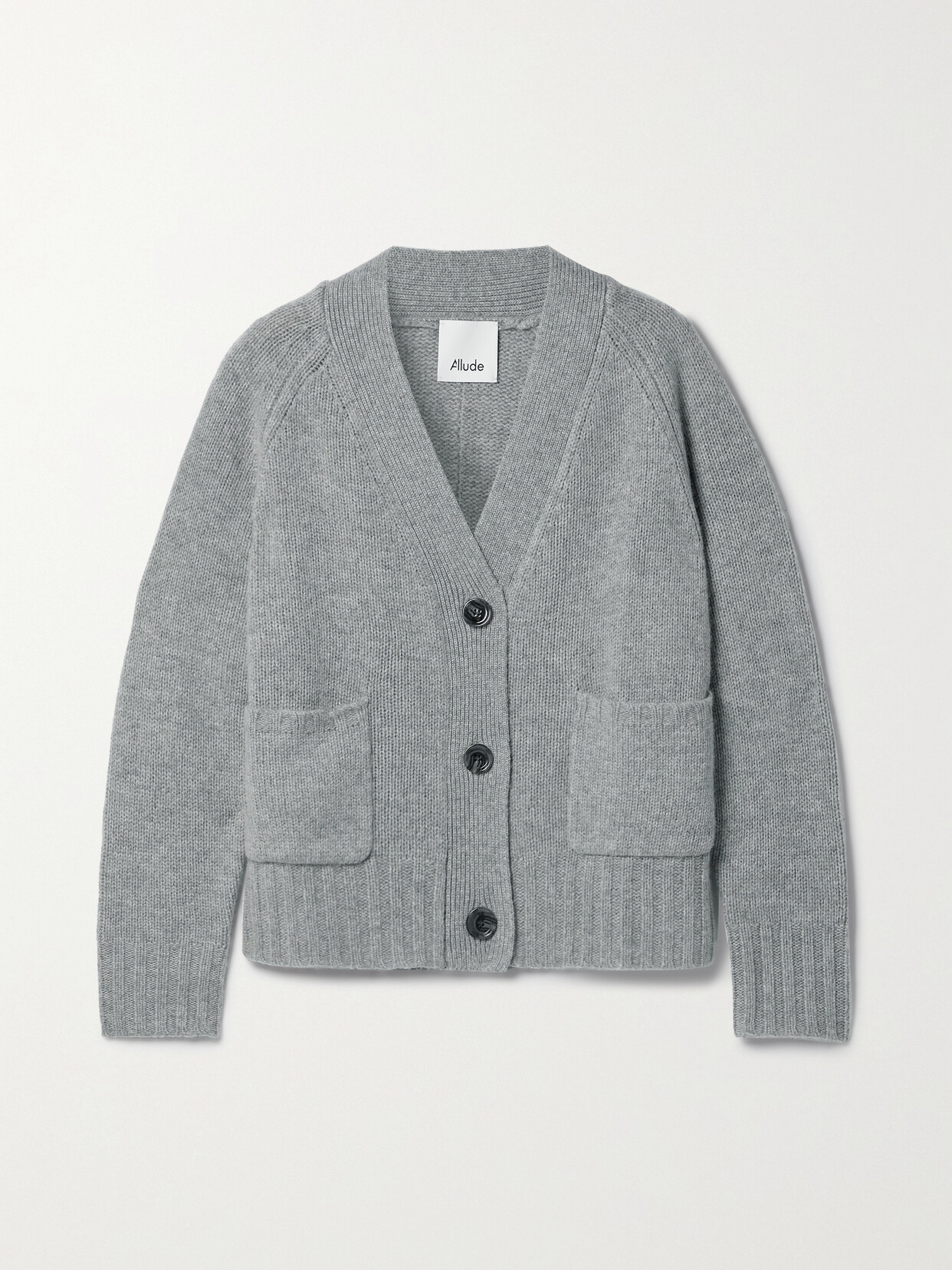 Allude Wool And Cashmere-blend Cardigan In Gray