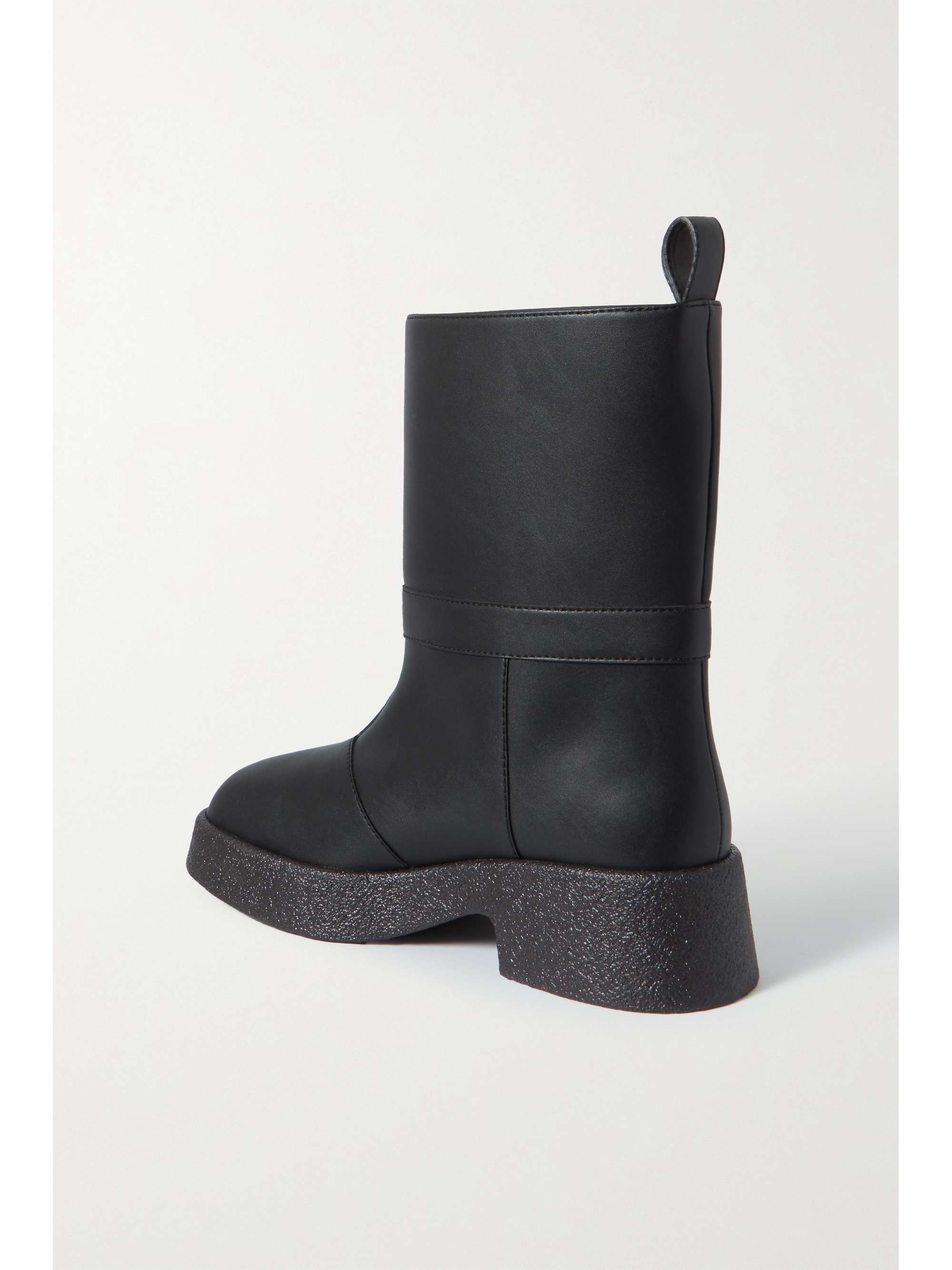 Black Skyla logo-embellished vegetarian leather ankle boots | STELLA MCCARTNEY | NET-A-PORTER
