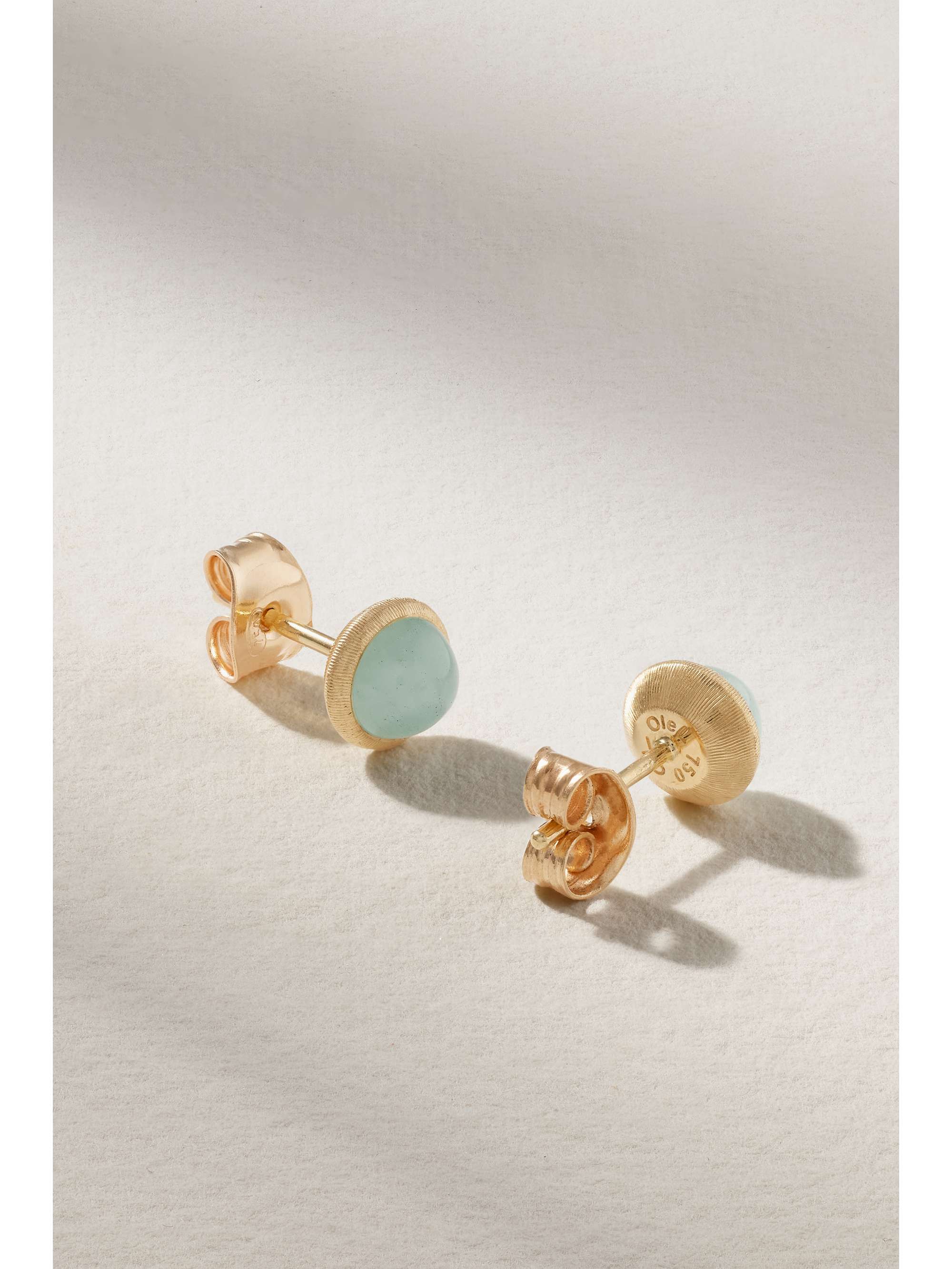 OLE LYNGGAARD COPENHAGEN Lotus 18-karat gold aquamarine earrings | NET ...