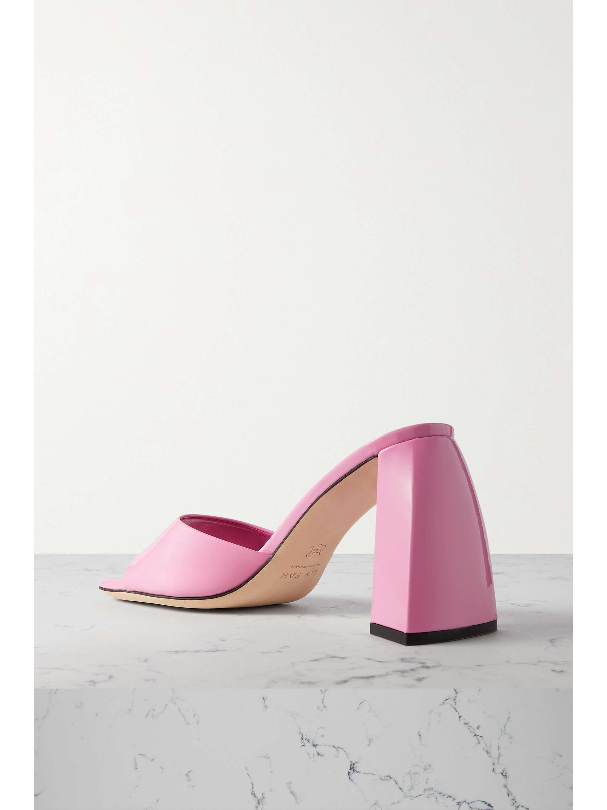 BY FAR Michele patent-leather mules