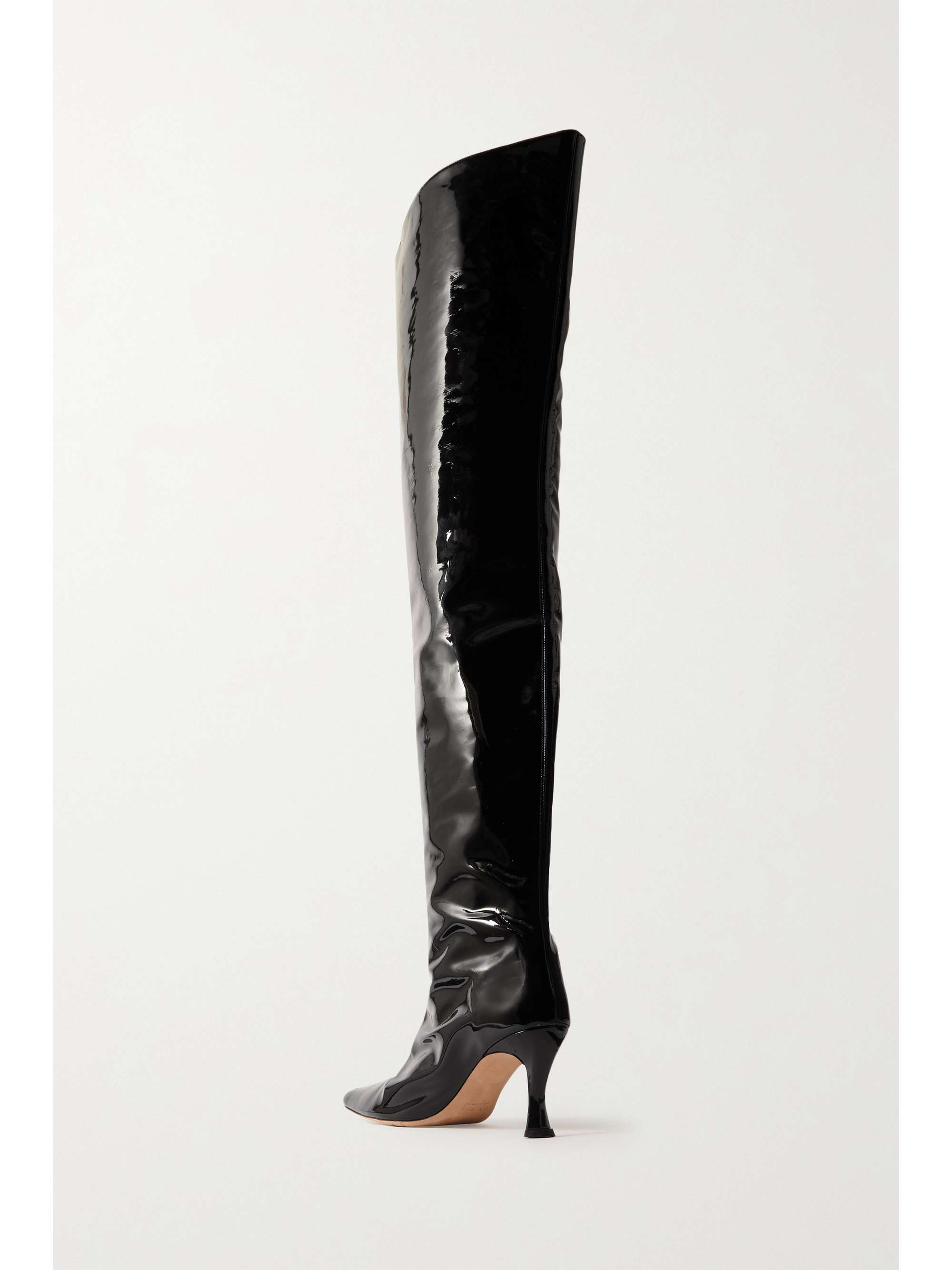 BY FAR Stevie patent-leather over-the-knee boots