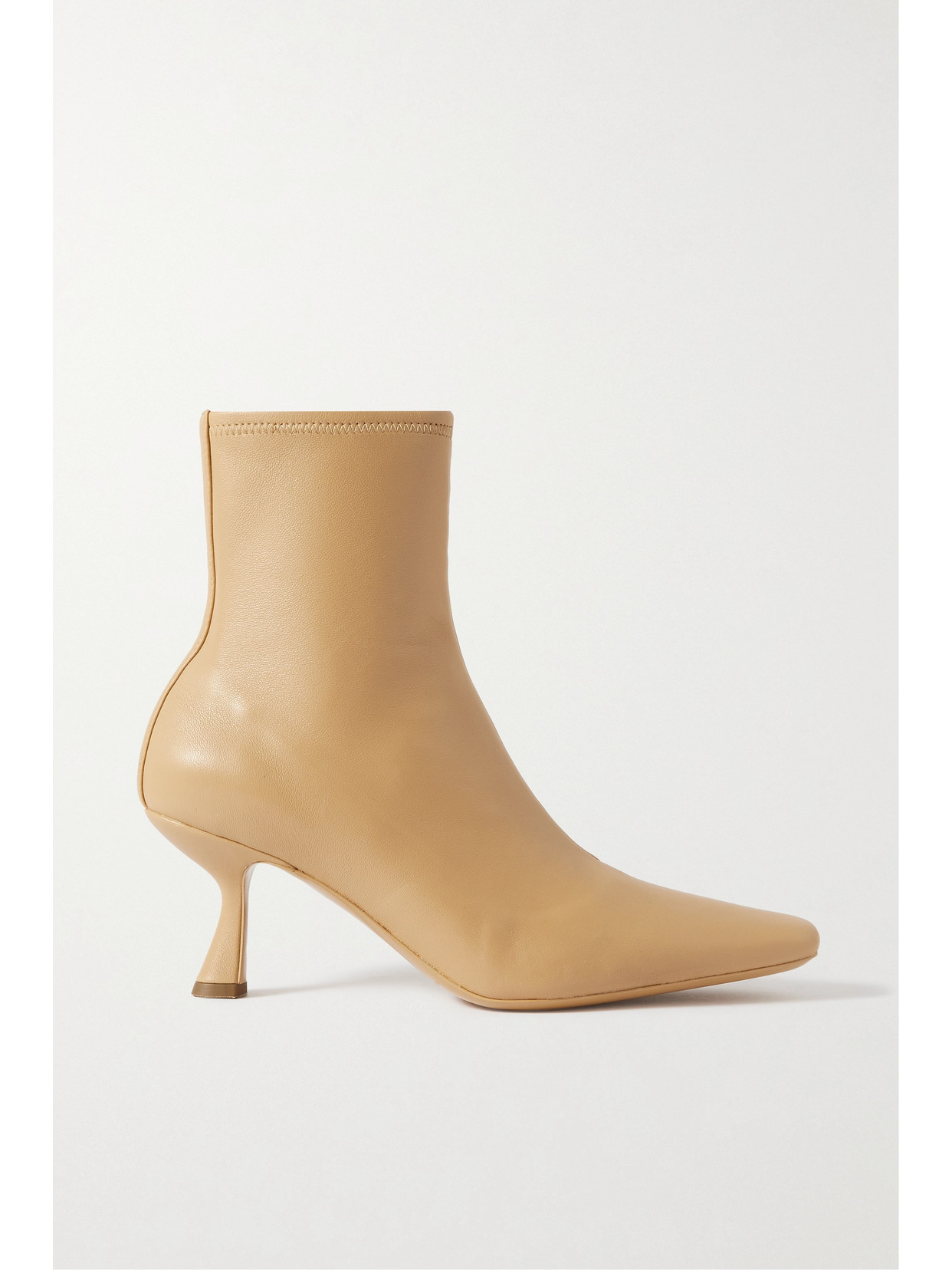 Loeffler Randall Thandy Curved Heel Ankle Boots In Cream