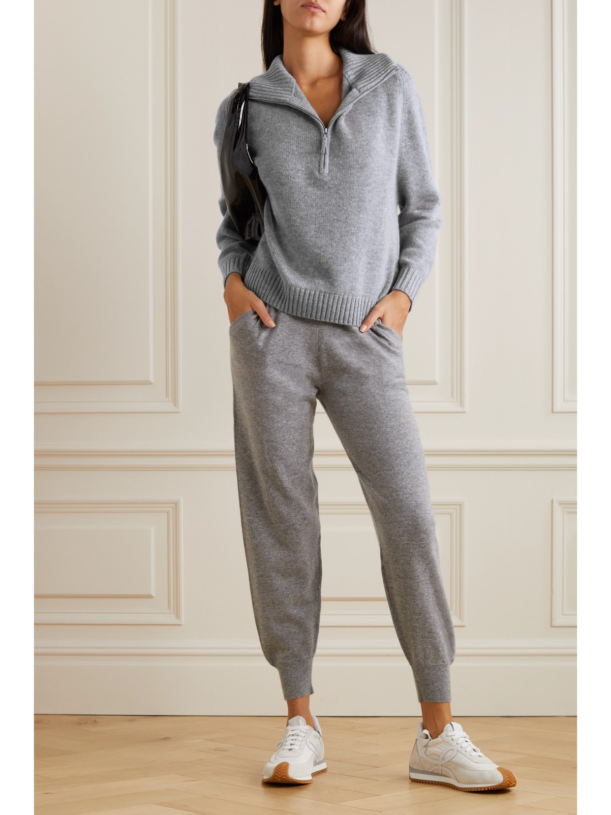 Allude Wool And Cashmere-blend Turtleneck Sweater In Gray