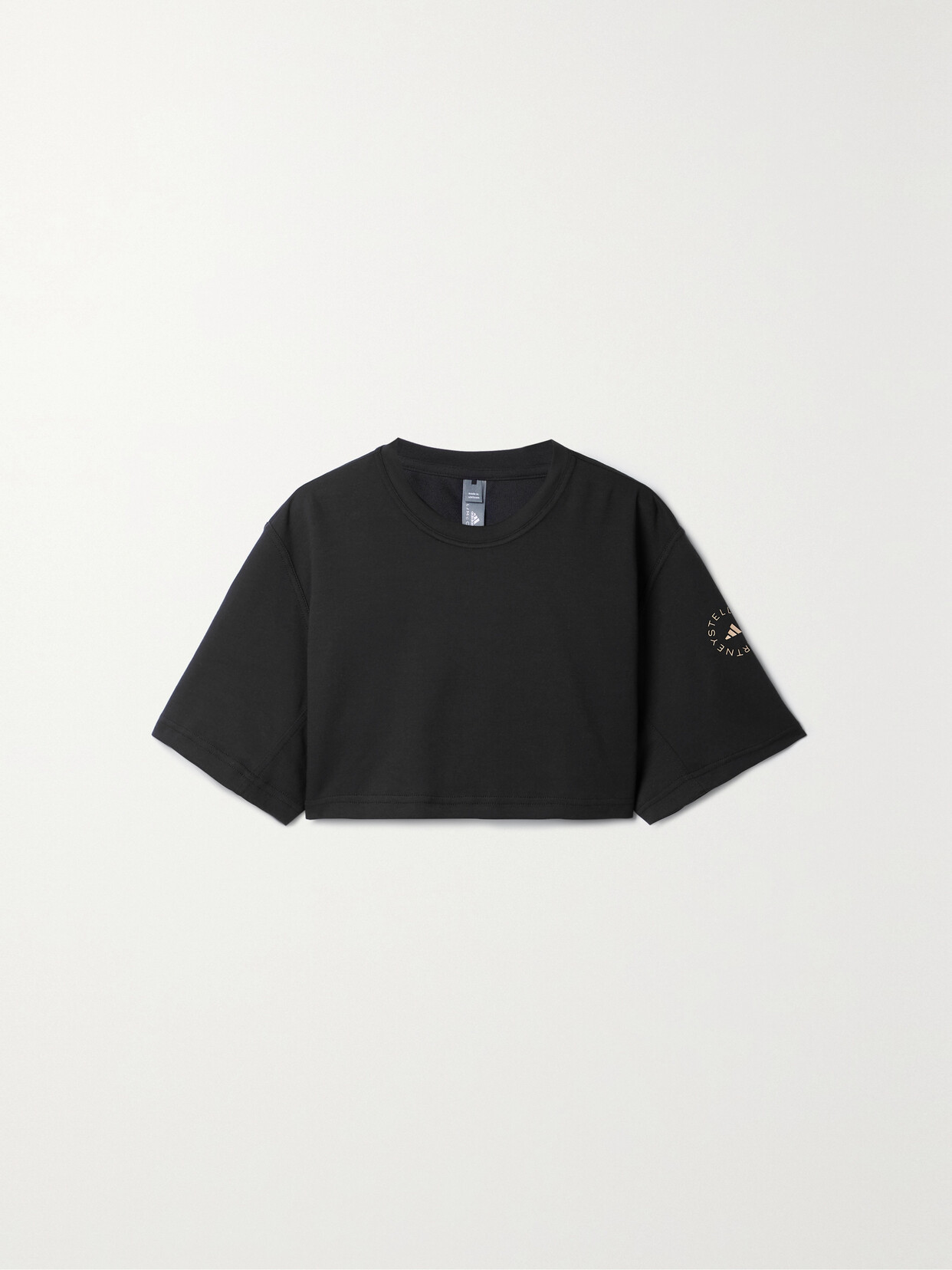 adidas by Stella McCartney - Futureplayground Cropped Organic Cotton-blend Jersey T-shirt - Black