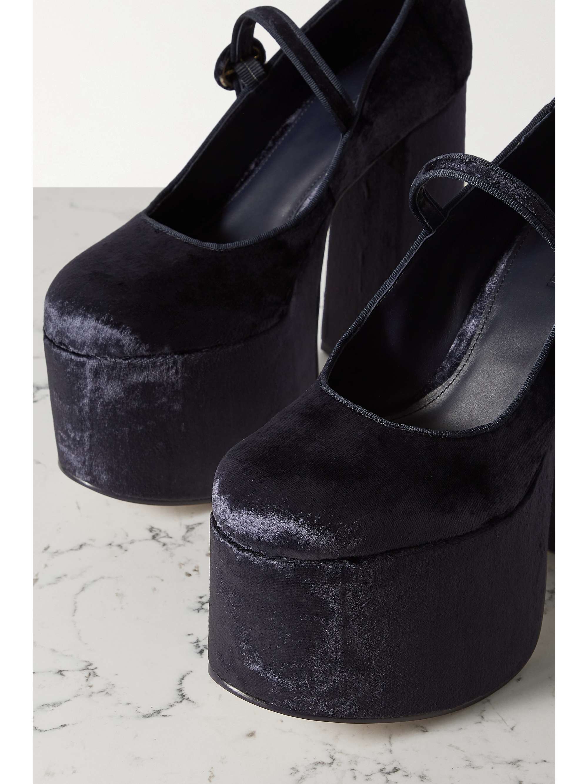 Velvet platform online mary janes