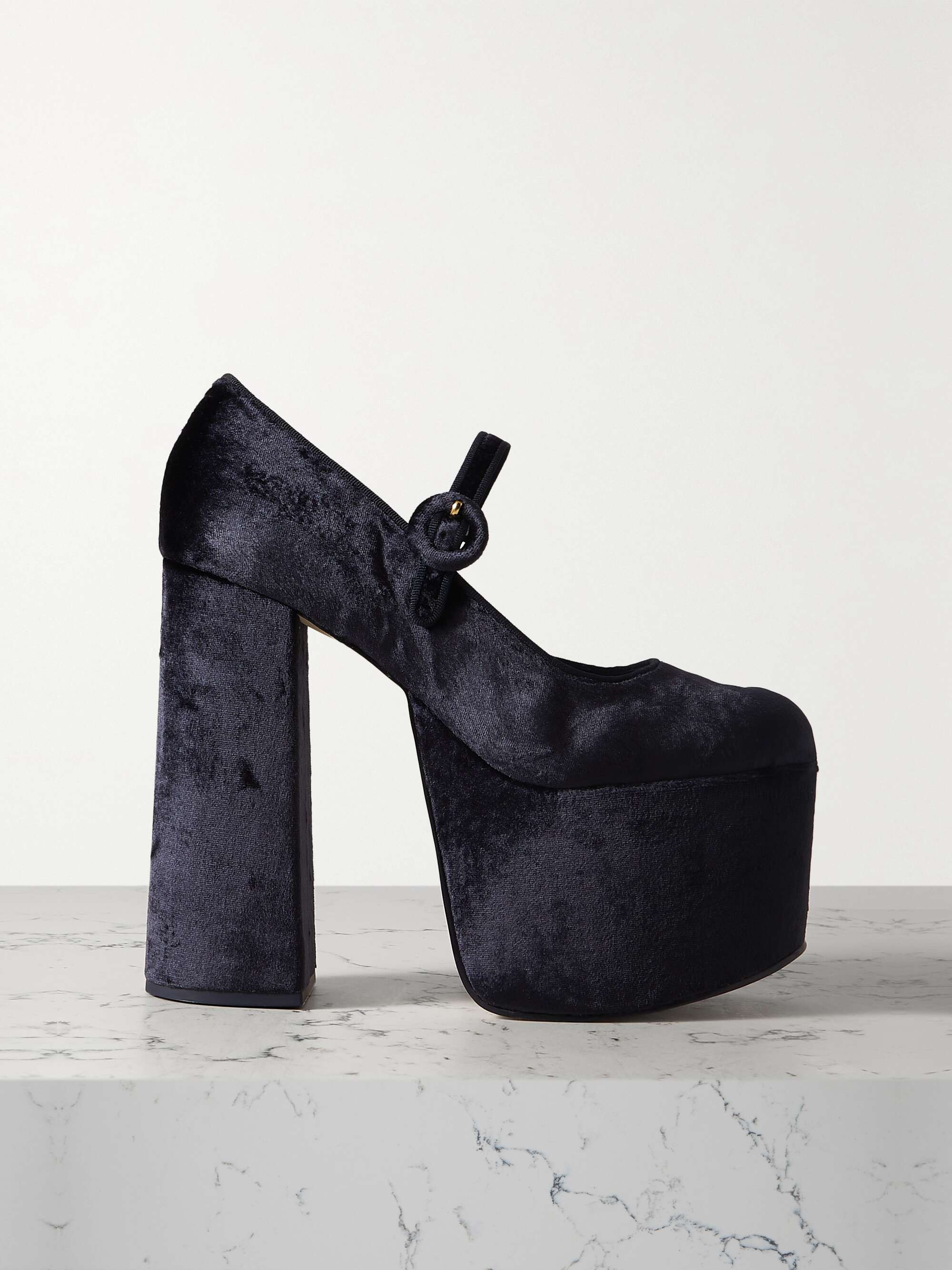 Grey velvet shop pumps