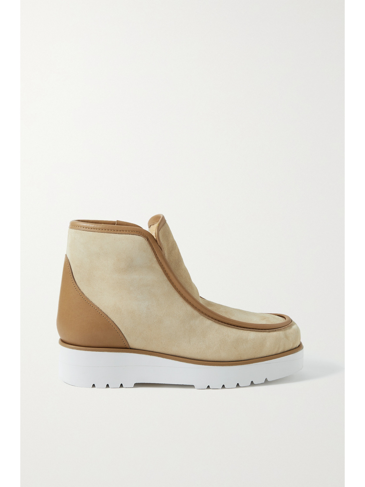 GABRIELA HEARST TYGA LEATHER-TRIMMED SUEDE ANKLE BOOTS