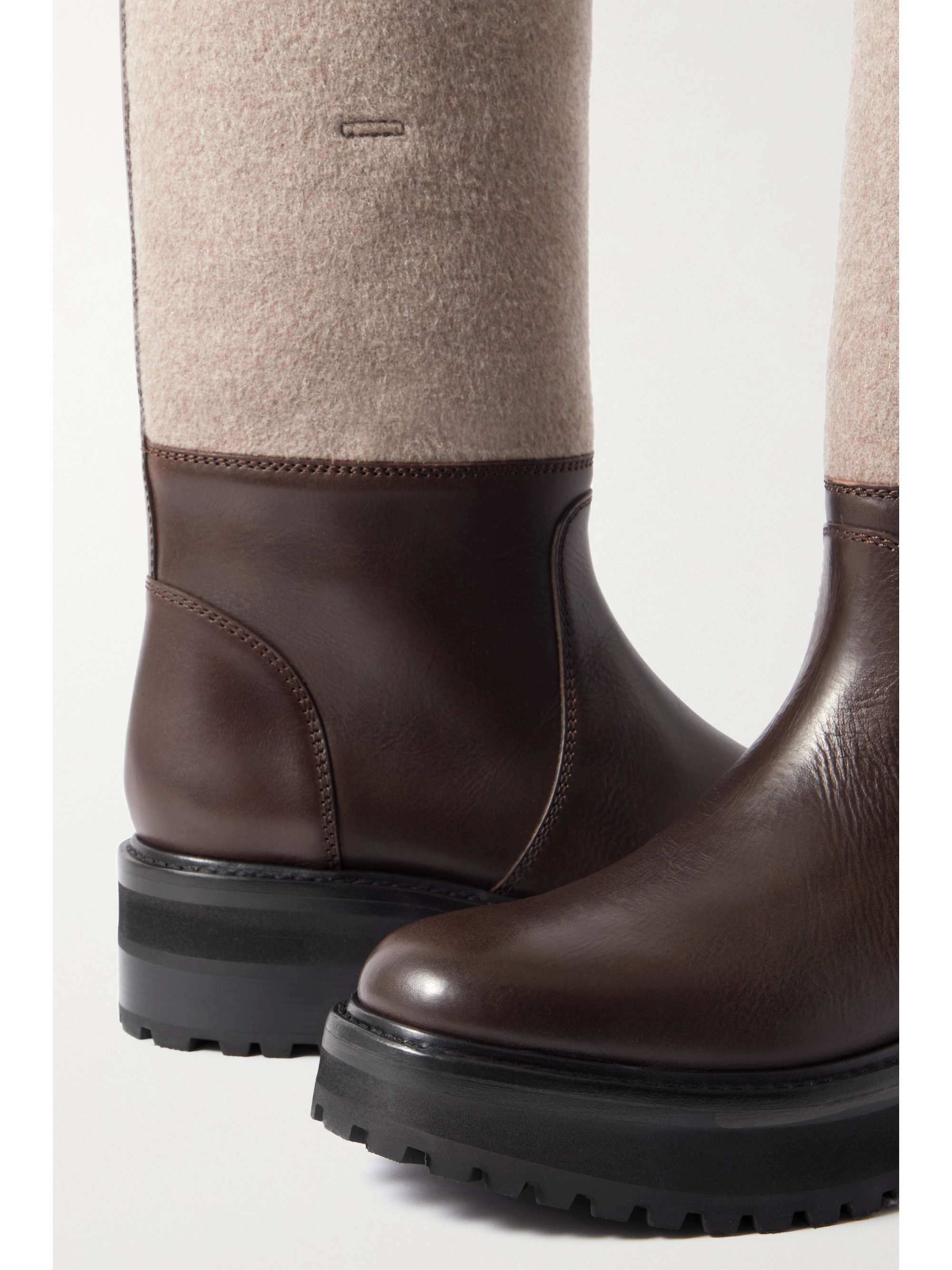 GABRIELA HEARST Aidan cashmere-paneled leather boots