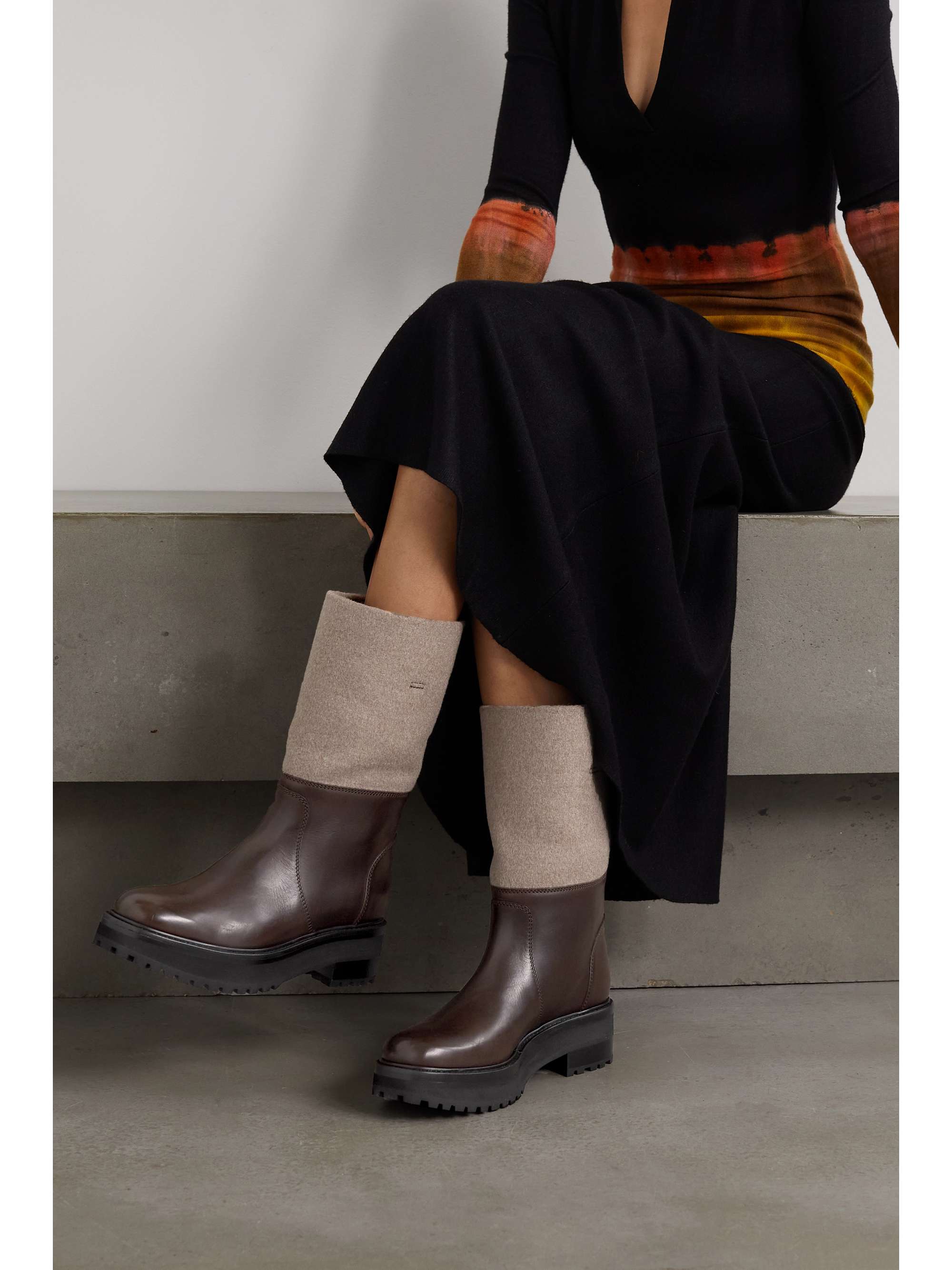 GABRIELA HEARST Aidan cashmere-paneled leather boots