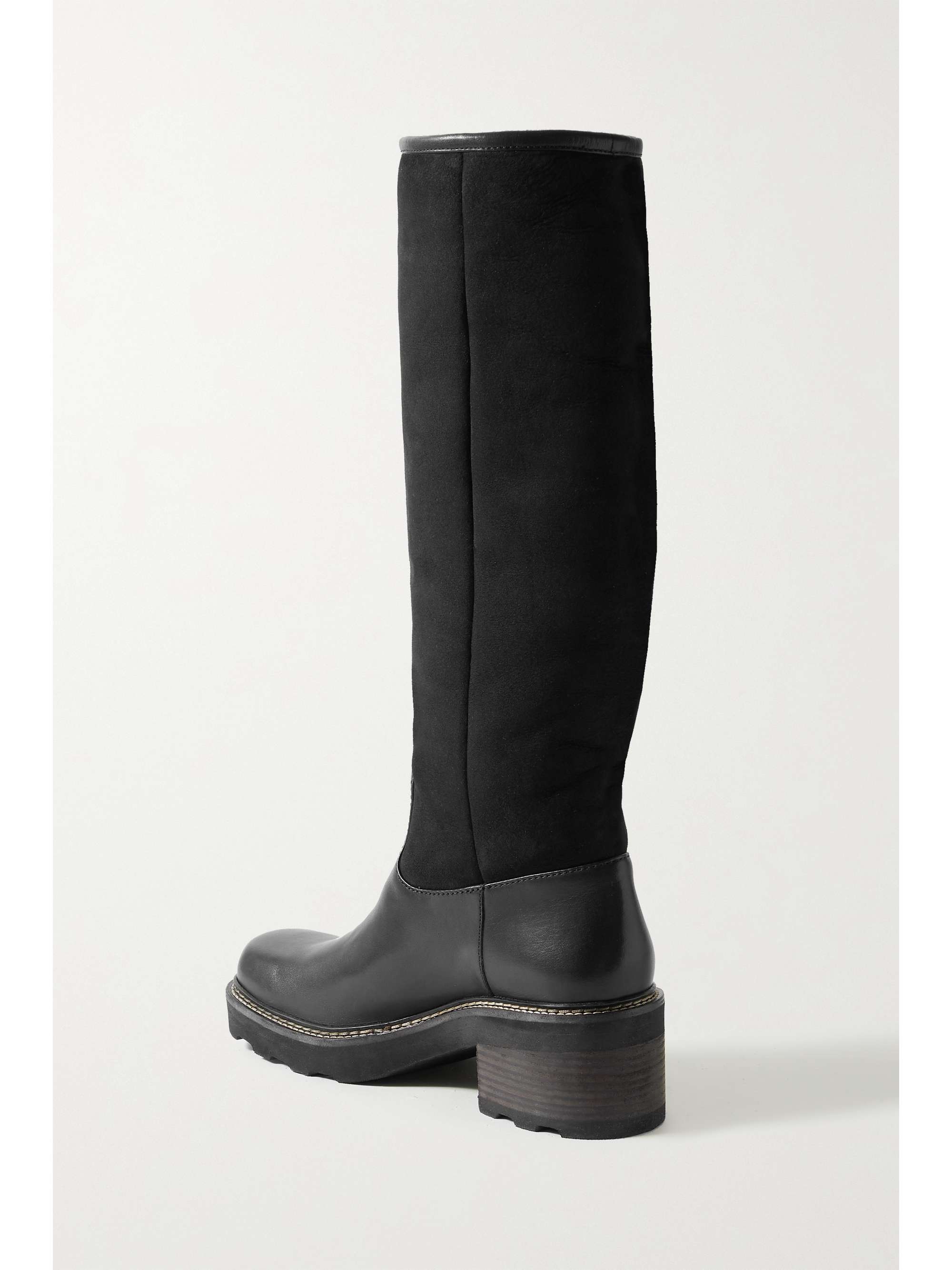 GABRIELA HEARST Vylos shearling-lined suede and leather knee boots
