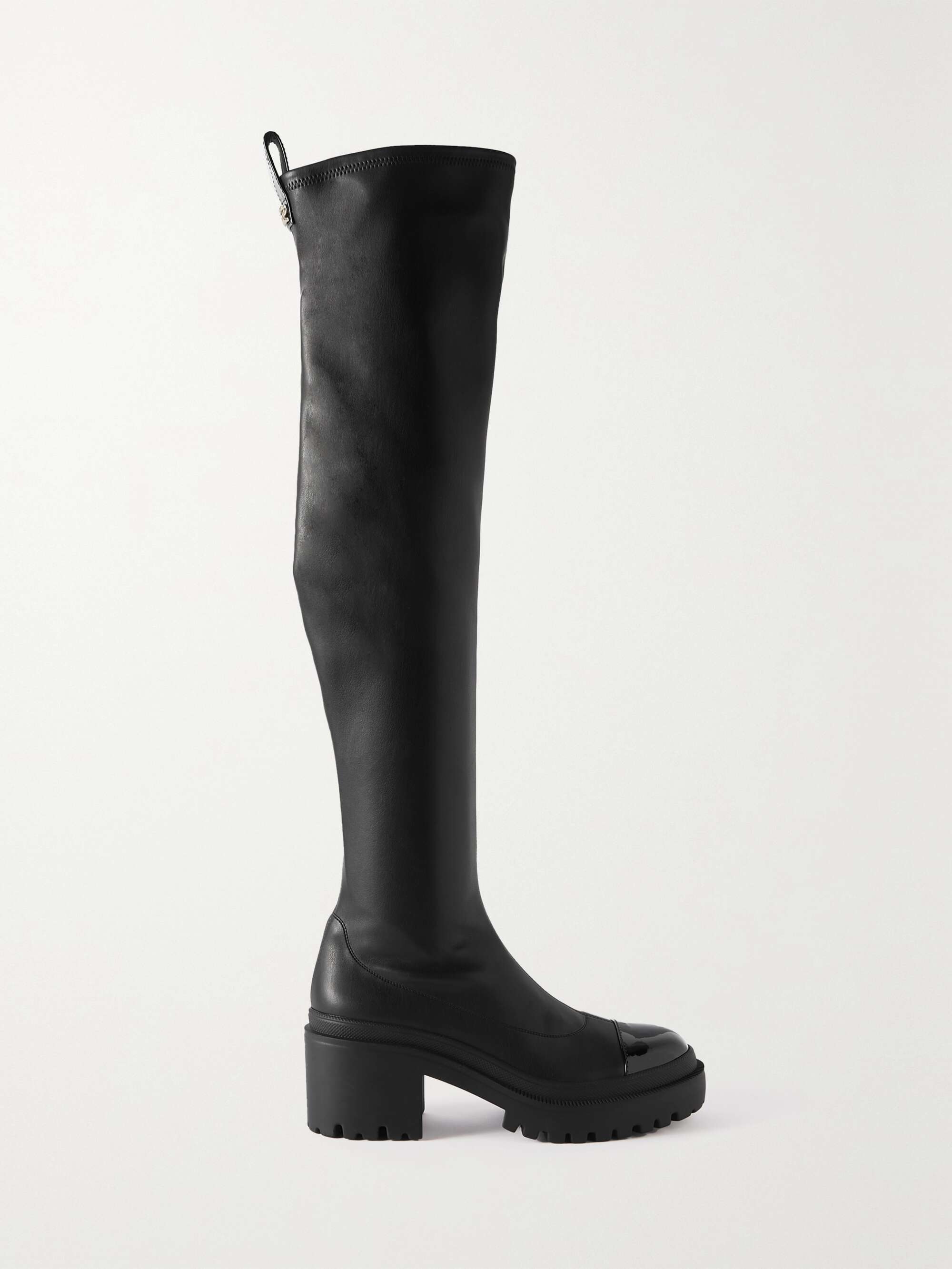 ZANOTTI Faux stretch-leather over-the-knee boots NET-A-PORTER