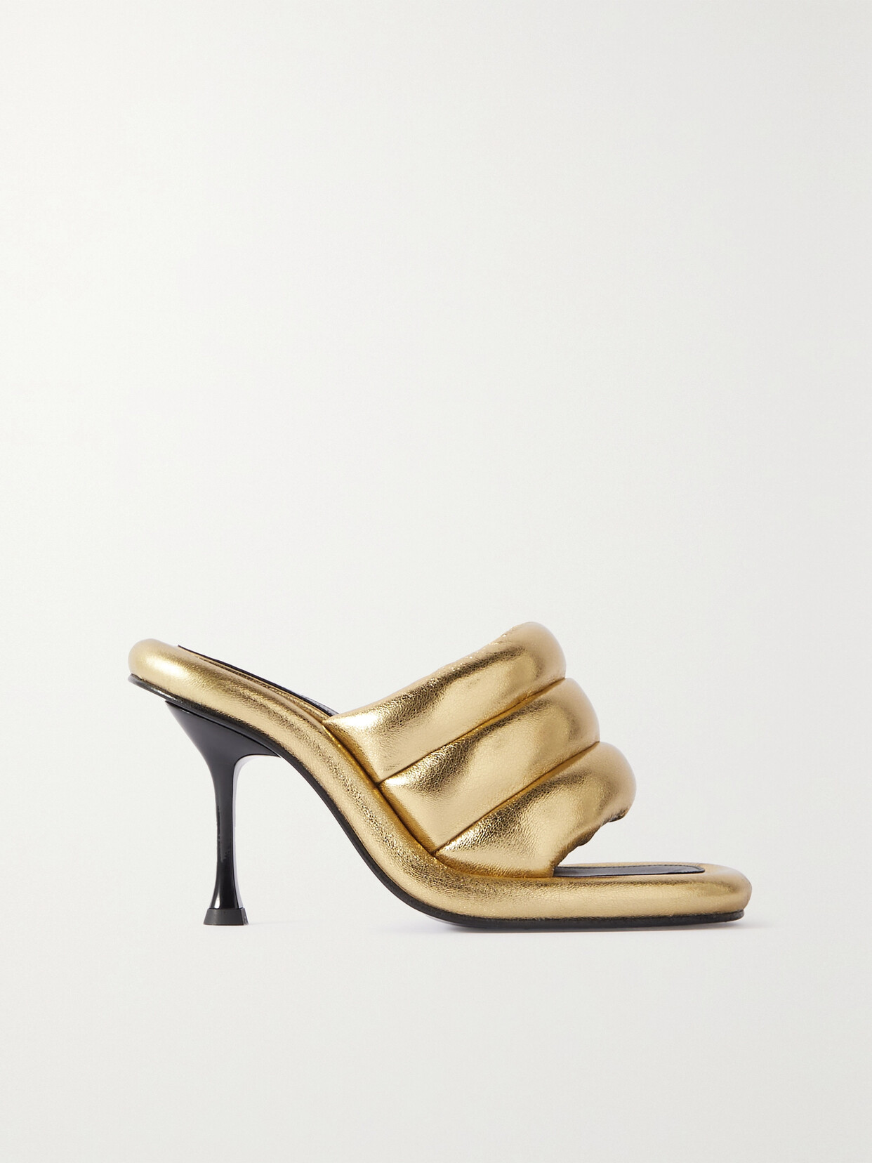 Shop Jw Anderson Padded Leather Sandals In Gold