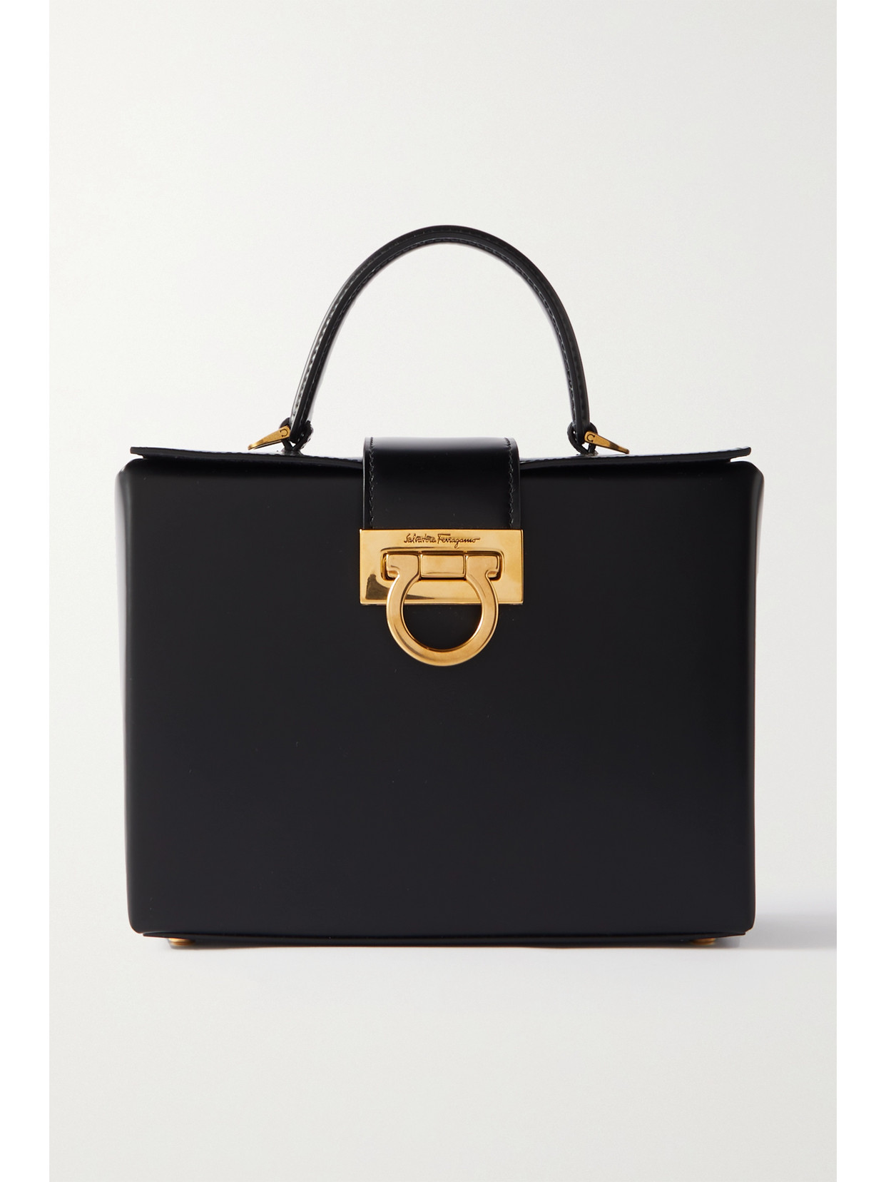 Ferragamo - Trifolio Mini Leather Tote - Black