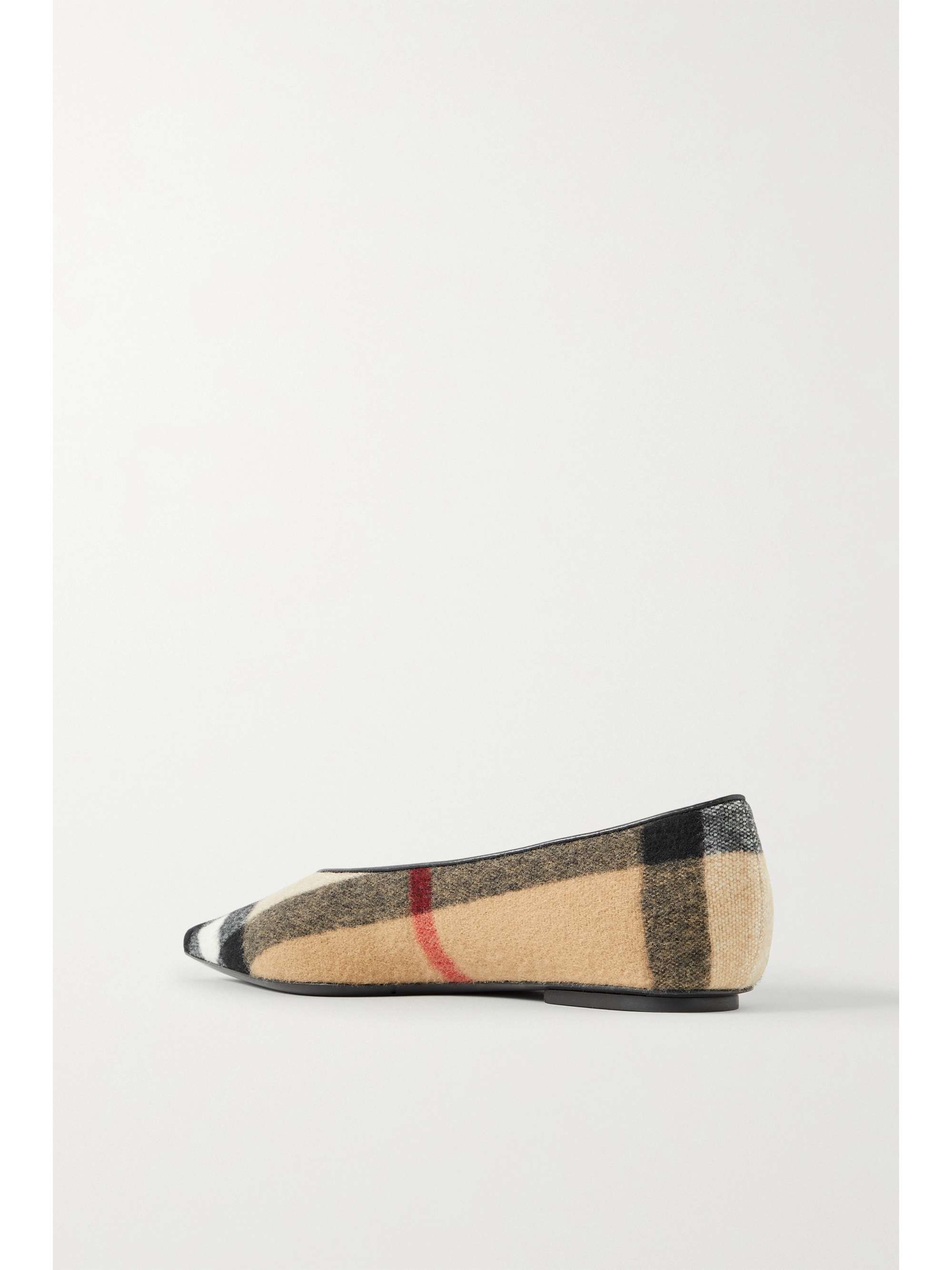 BURBERRY Checked cashmere point-toe flats