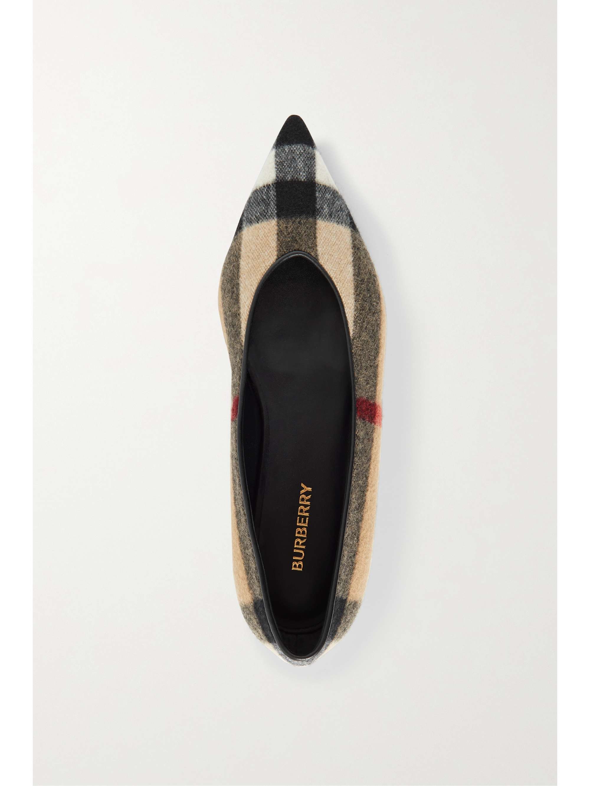 BURBERRY Checked cashmere point-toe flats