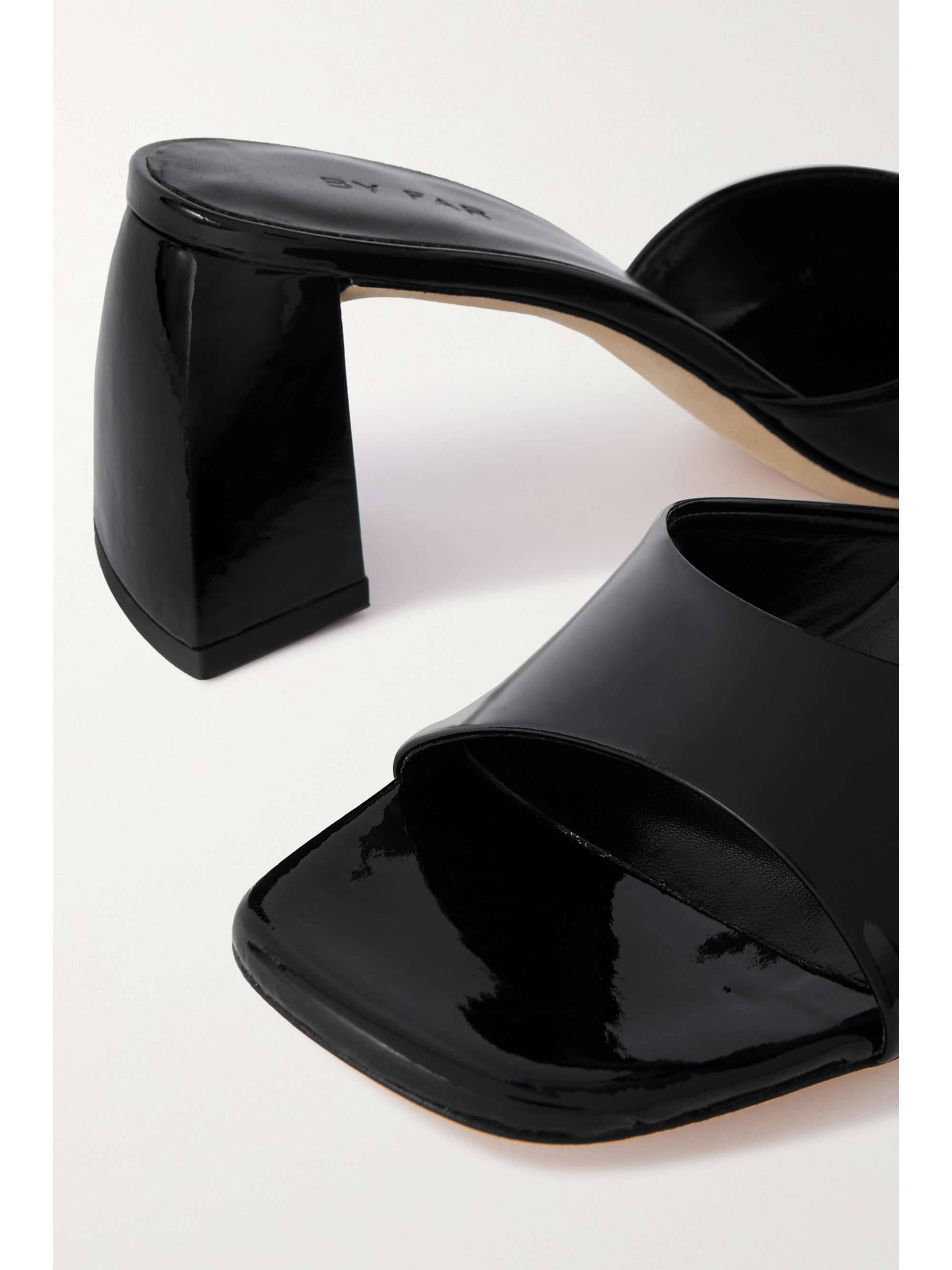 BY FAR Romy 70 patent-leather mules