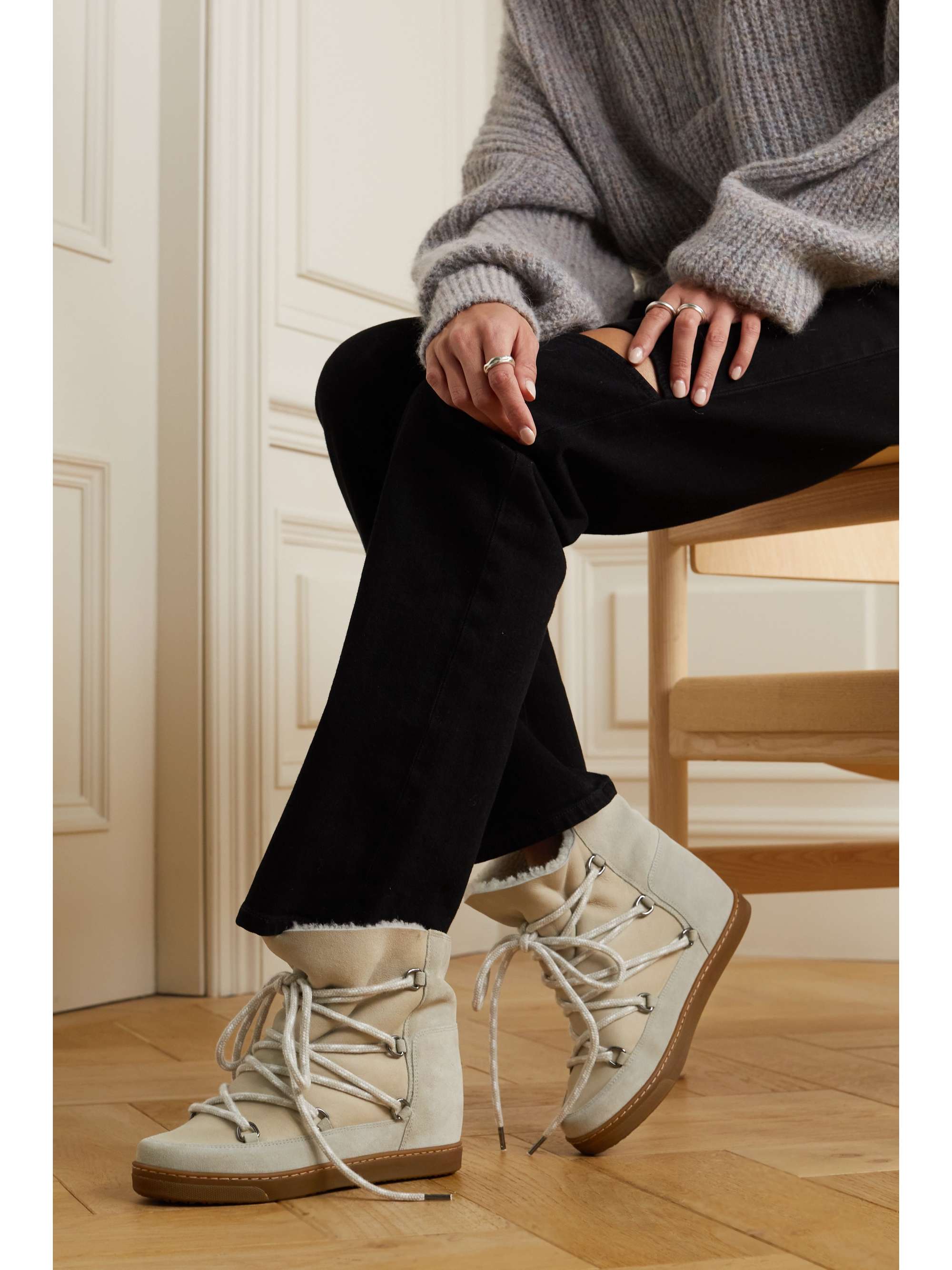 Peave gastheer laag ISABEL MARANT Nowles shearling-lined suede snow boots | NET-A-PORTER