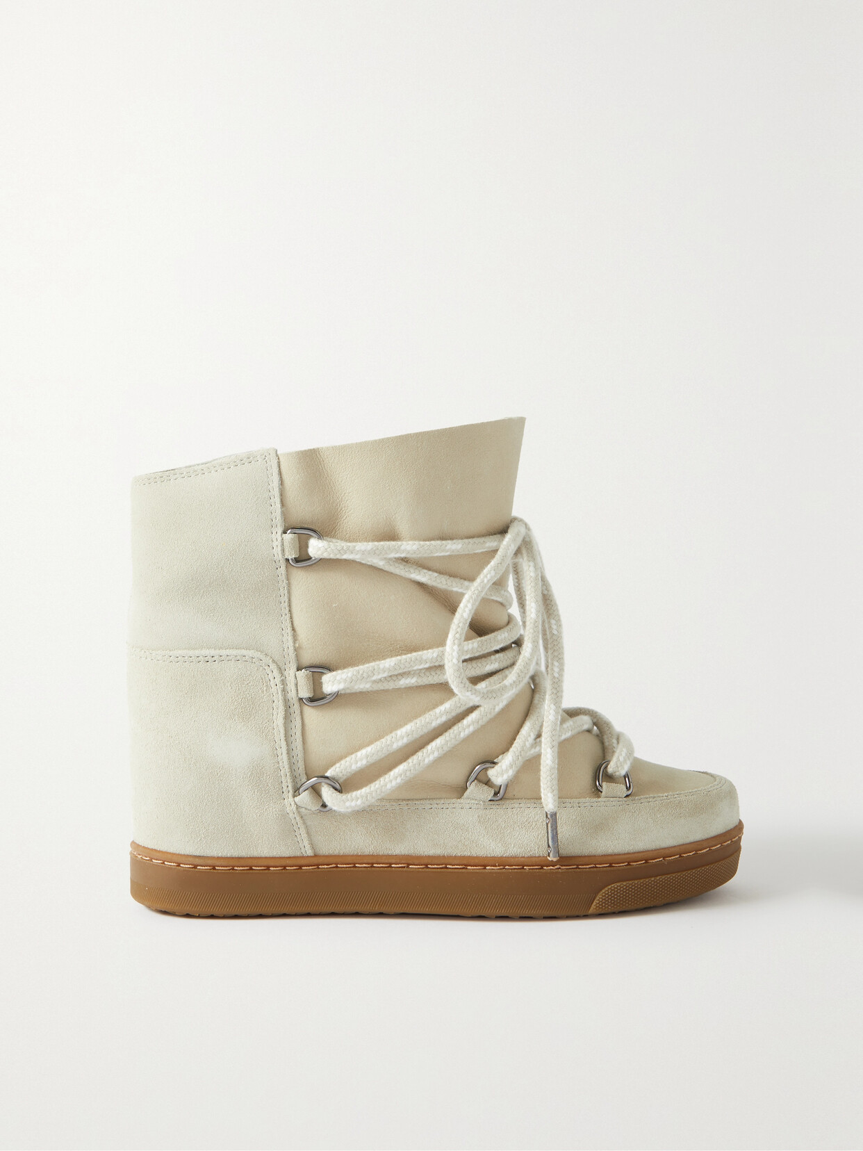 Shop Isabel Marant Nowles Shearling-lined Suede Snow Boots In Neutrals