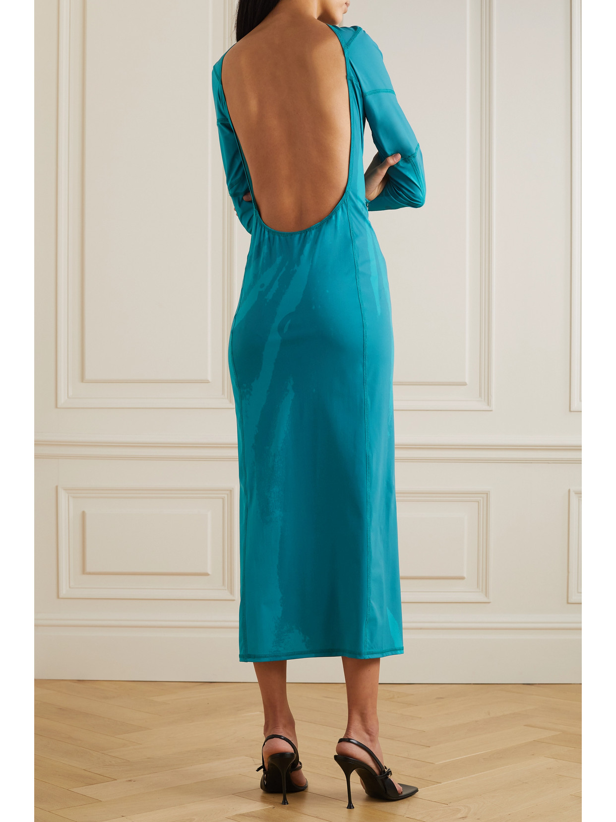 Ioannes Kylie Open-back Printed Stretch-jersey Midi Dress In Unknown