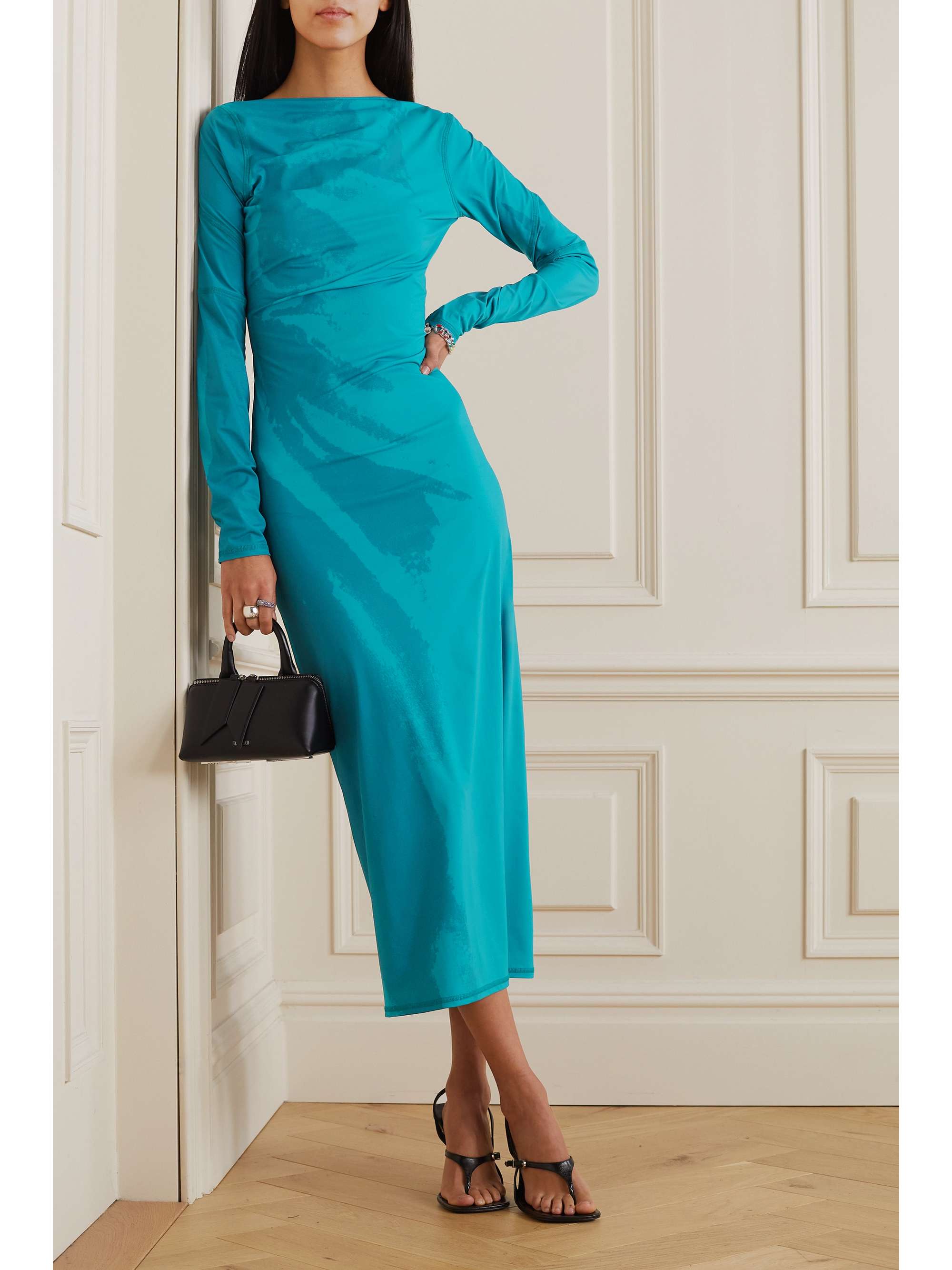 IOANNES Kylie open-back printed stretch-jersey midi dress