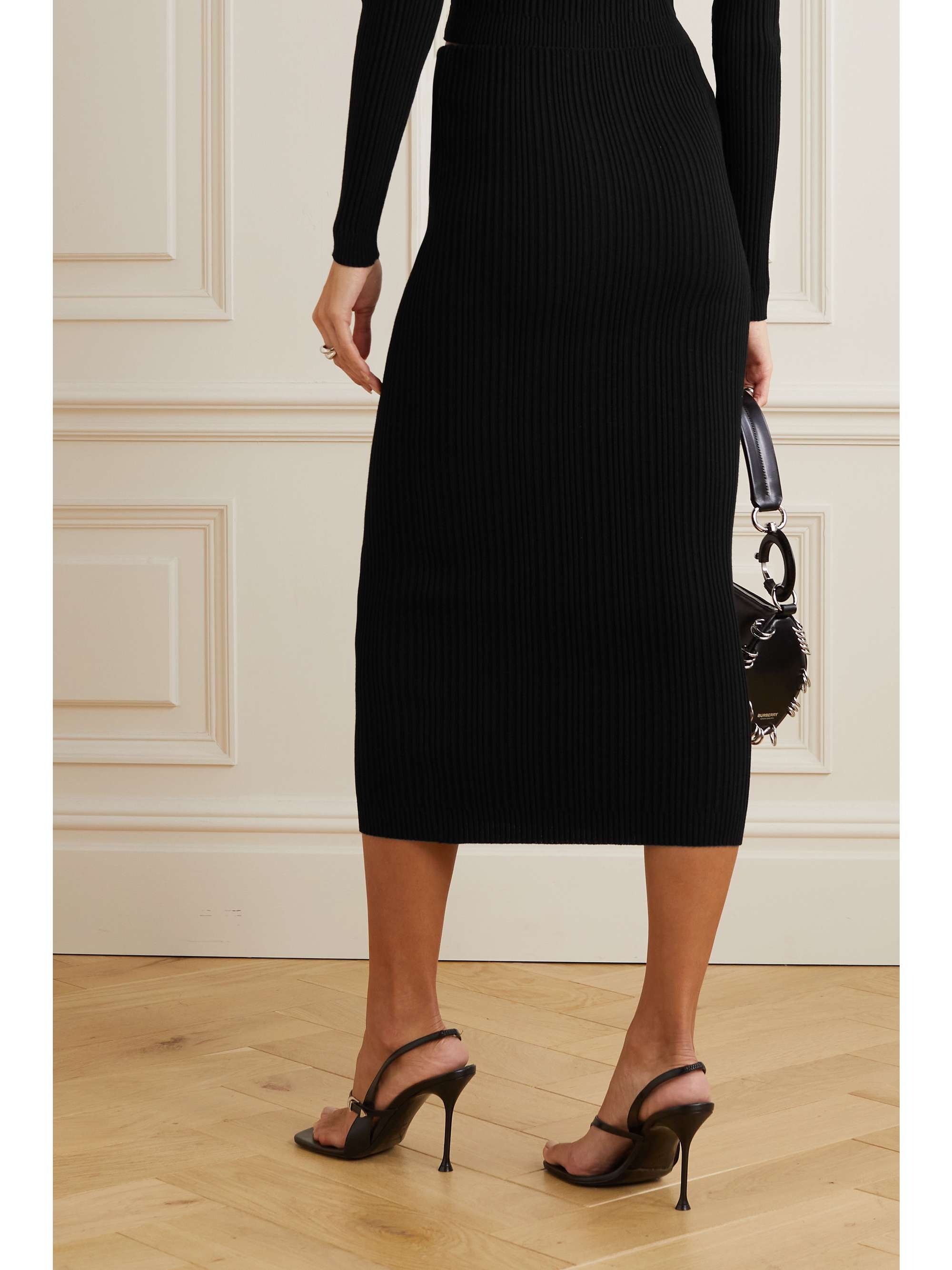 IOANNES Ribbed-knit midi skirt