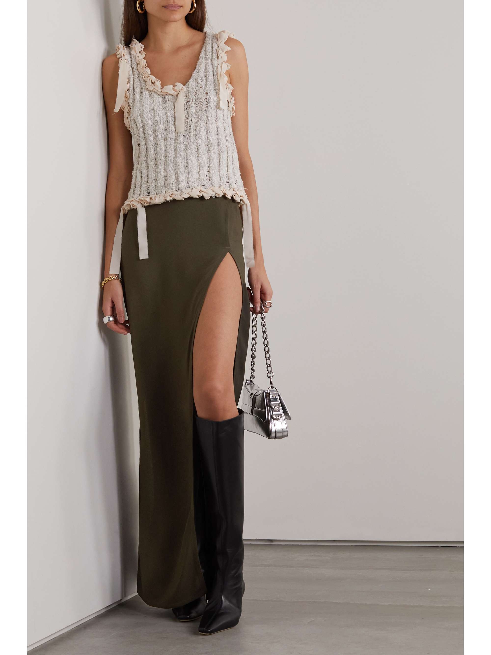 IOANNES Martine crepe maxi skirt